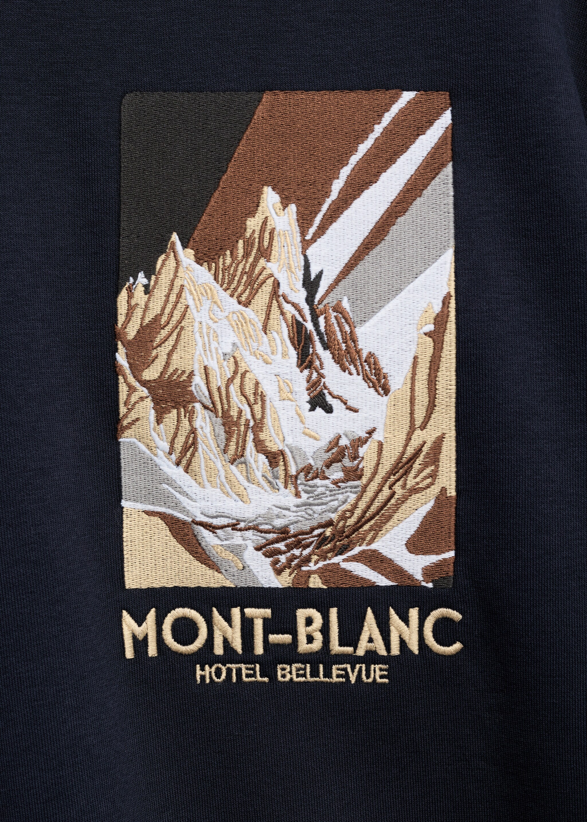 Baumwoll-Sweatshirt mit kombiniertem Printmuster - Detail des Artikels 8, Dunkles Marineblau. Ref: 77047923-00.