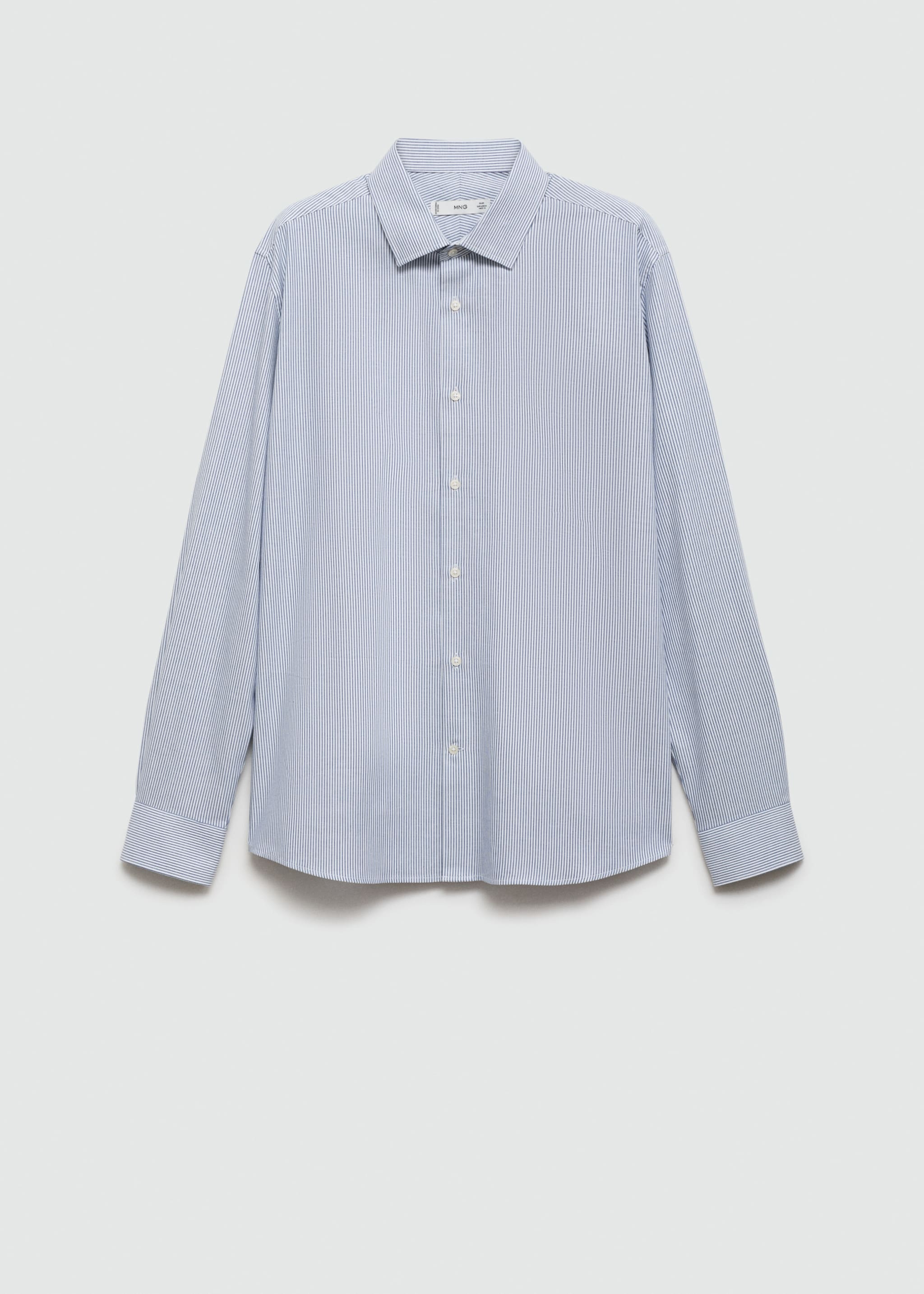 100% cotton flannel shirt with kodak stripes - Article without model, Ink Blue. Ref: 77047925-00.