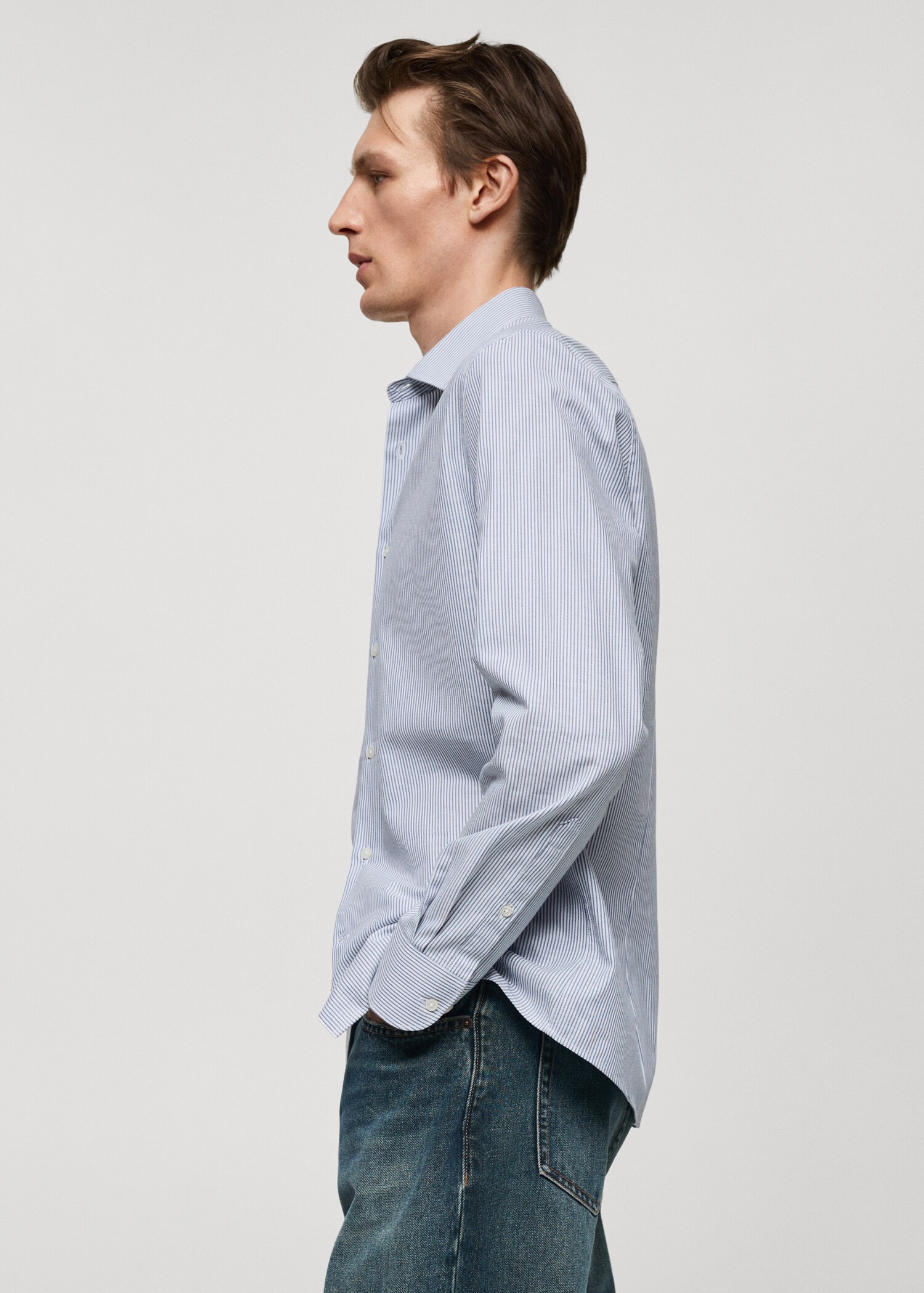 100% cotton flannel shirt with kodak stripes - Details of the article 2