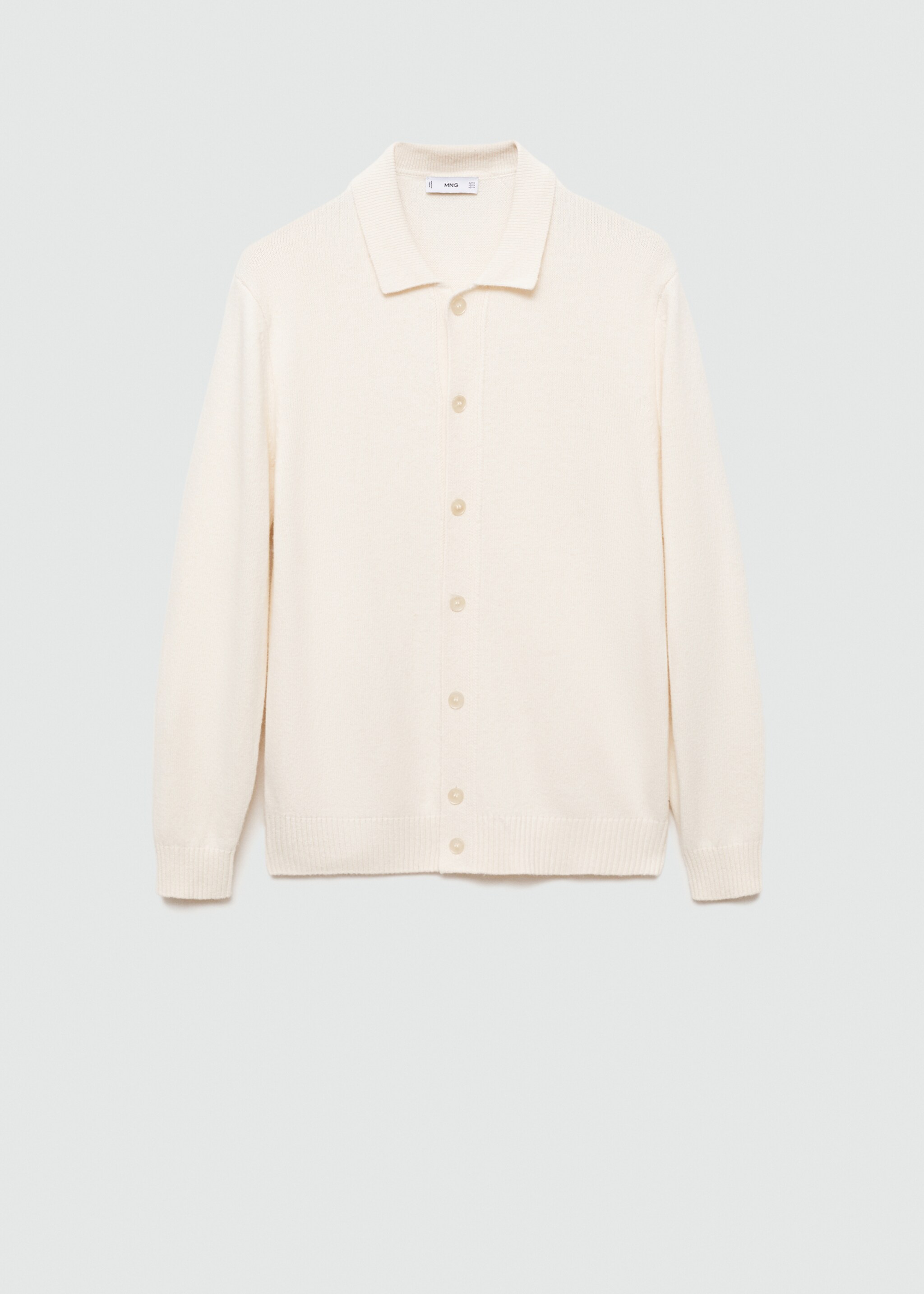 Rib-knit wool cardigan - Article without model, Off White. Ref: 77047928-00.