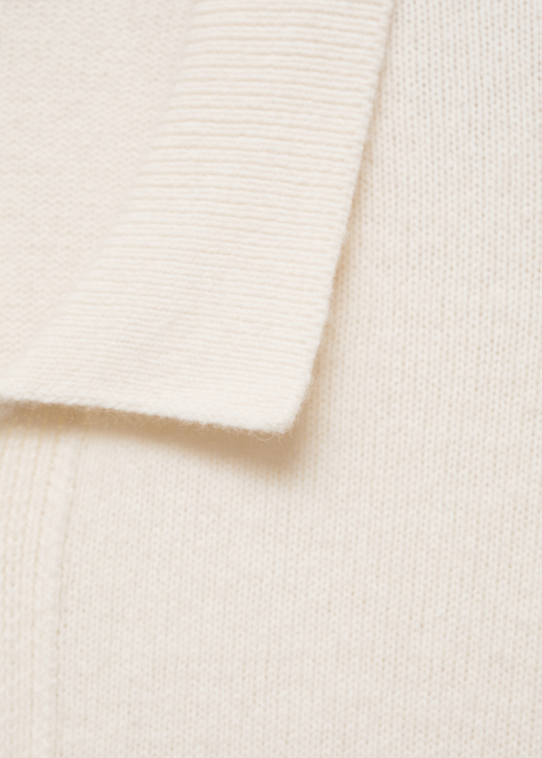 Rib-knit wool cardigan - Details of the article 8, Off White. Ref: 77047928-00.