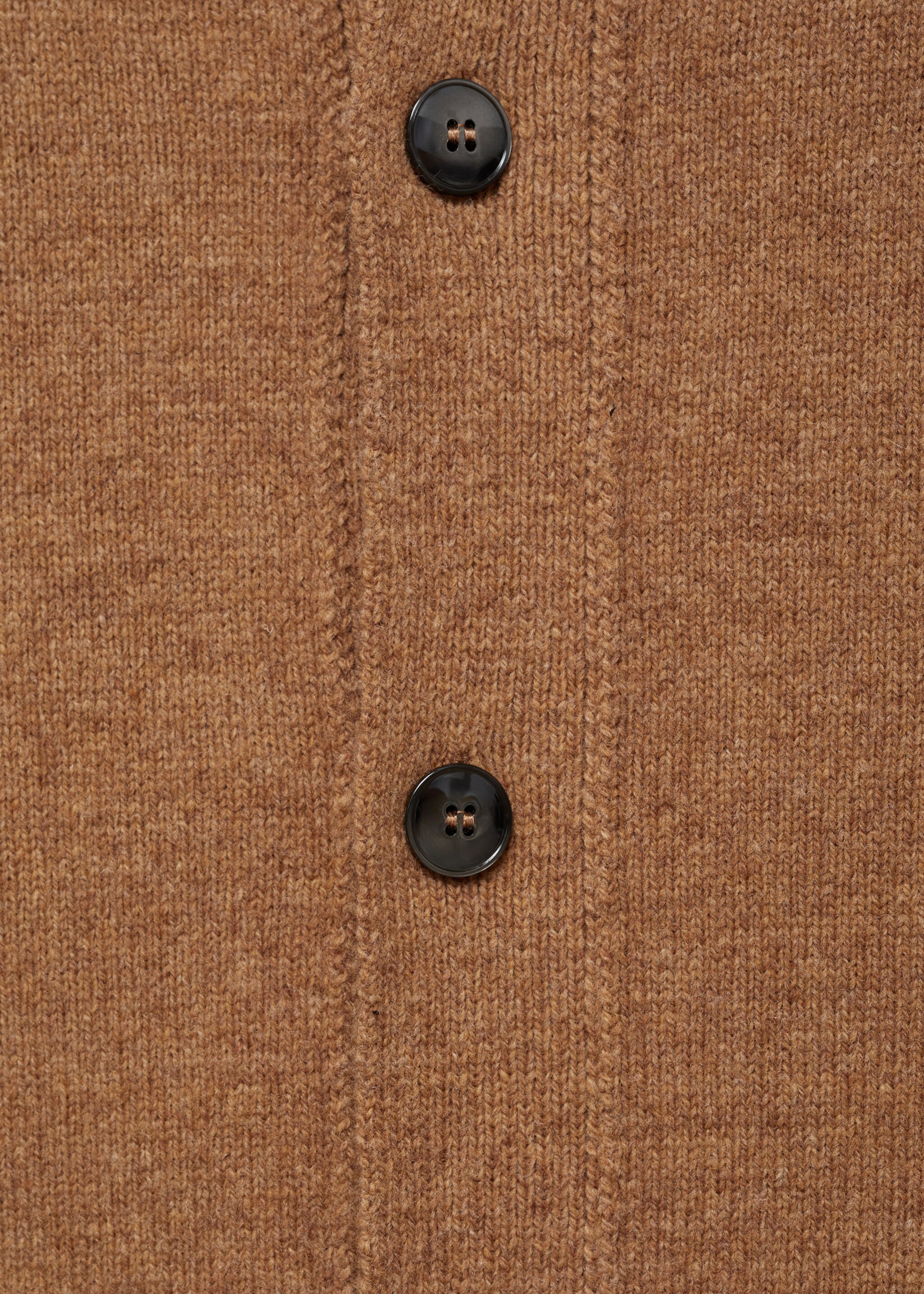 Rib-knit wool cardigan - Details of the article 0, Medium Brown. Ref: 77047928-00.