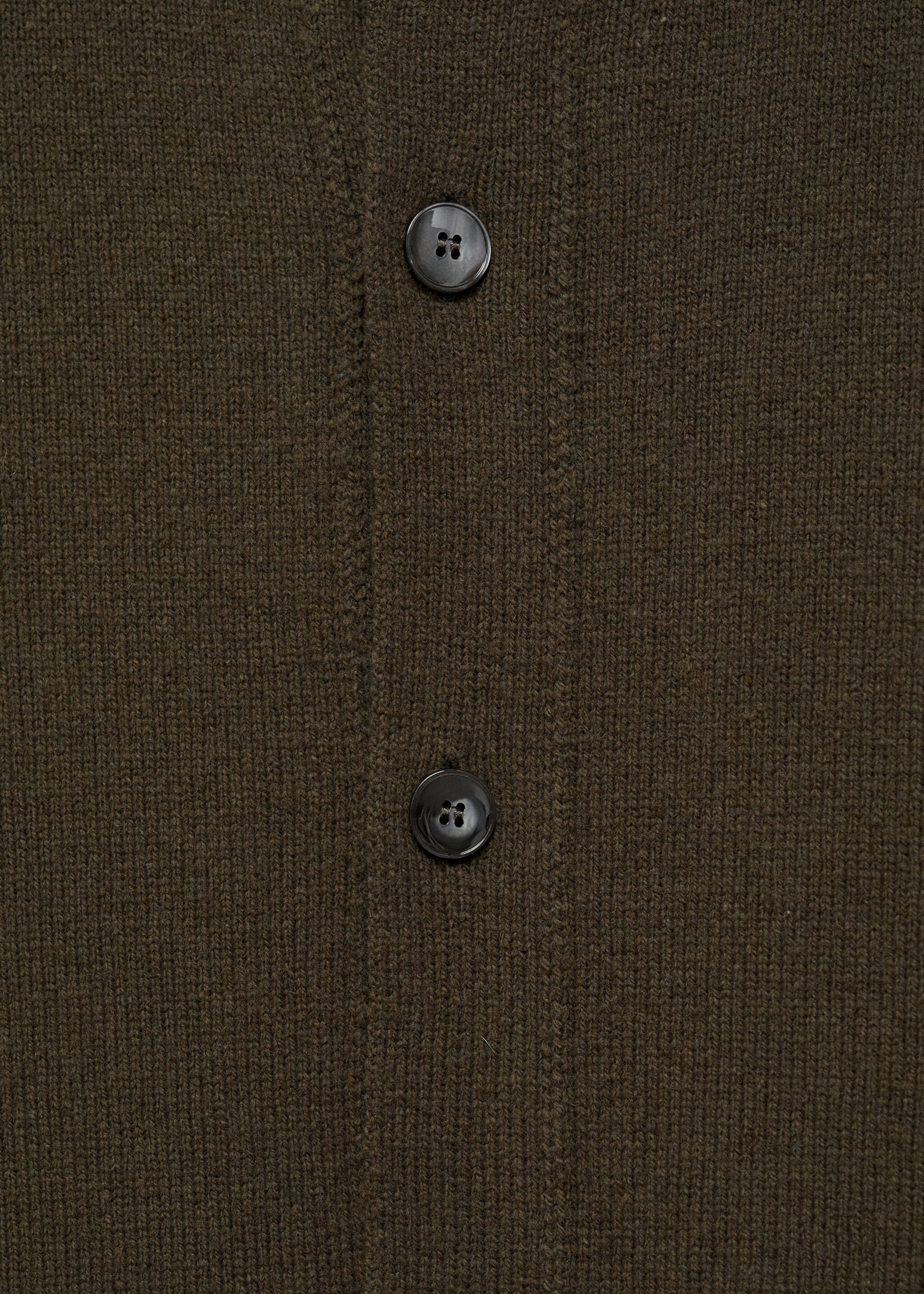 Rib-knit wool cardigan - Details of the article 0, Khaki. Ref: 77047928-00.