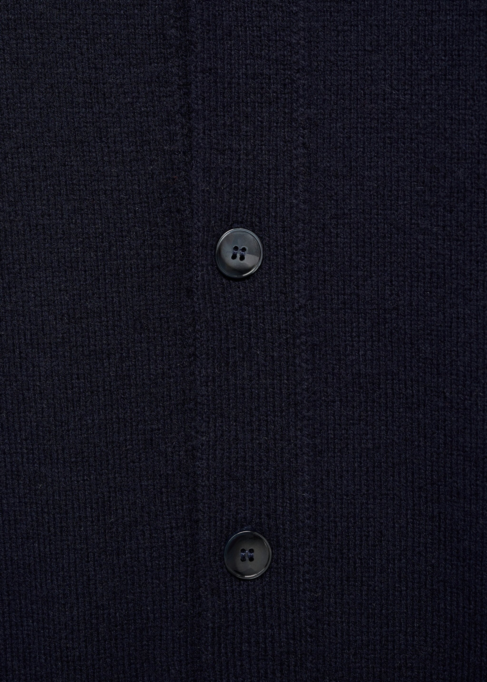 Rib-knit wool cardigan - Details of the article 0, Dark Navy. Ref: 77047928-00.