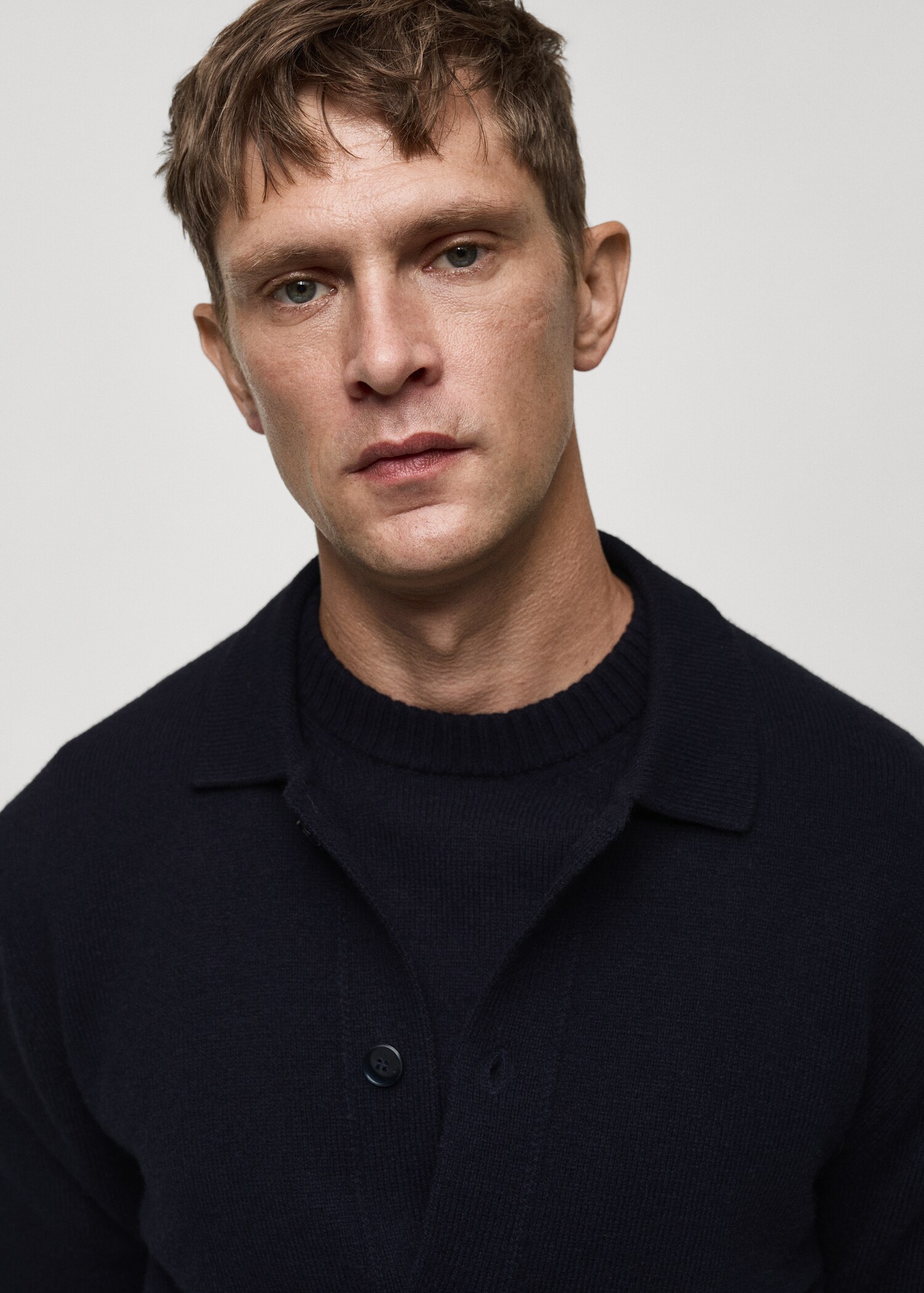 Rib-knit wool cardigan - Details of the article 1