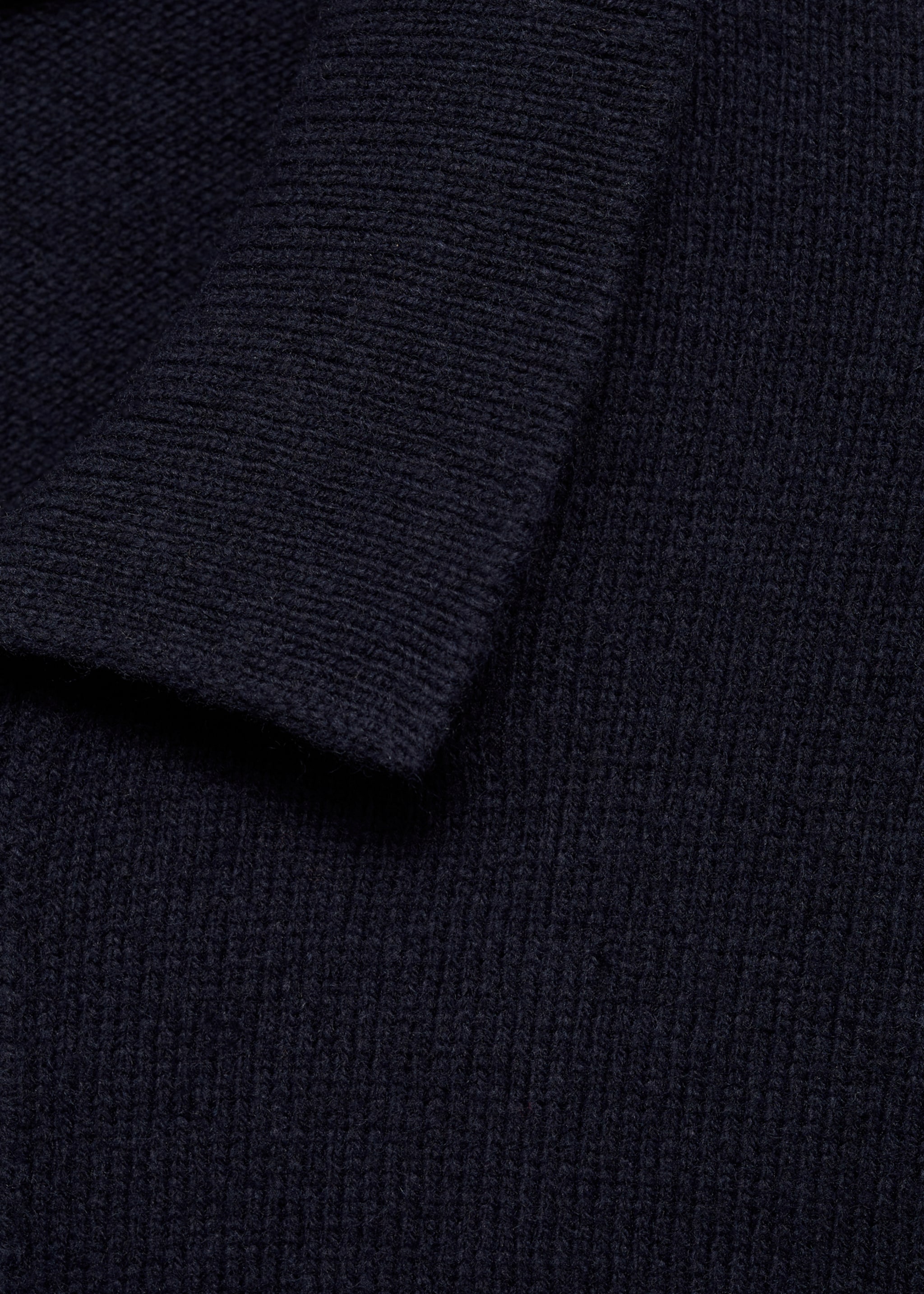 Rib-knit wool cardigan - Details of the article 8, Dark Navy. Ref: 77047928-00.