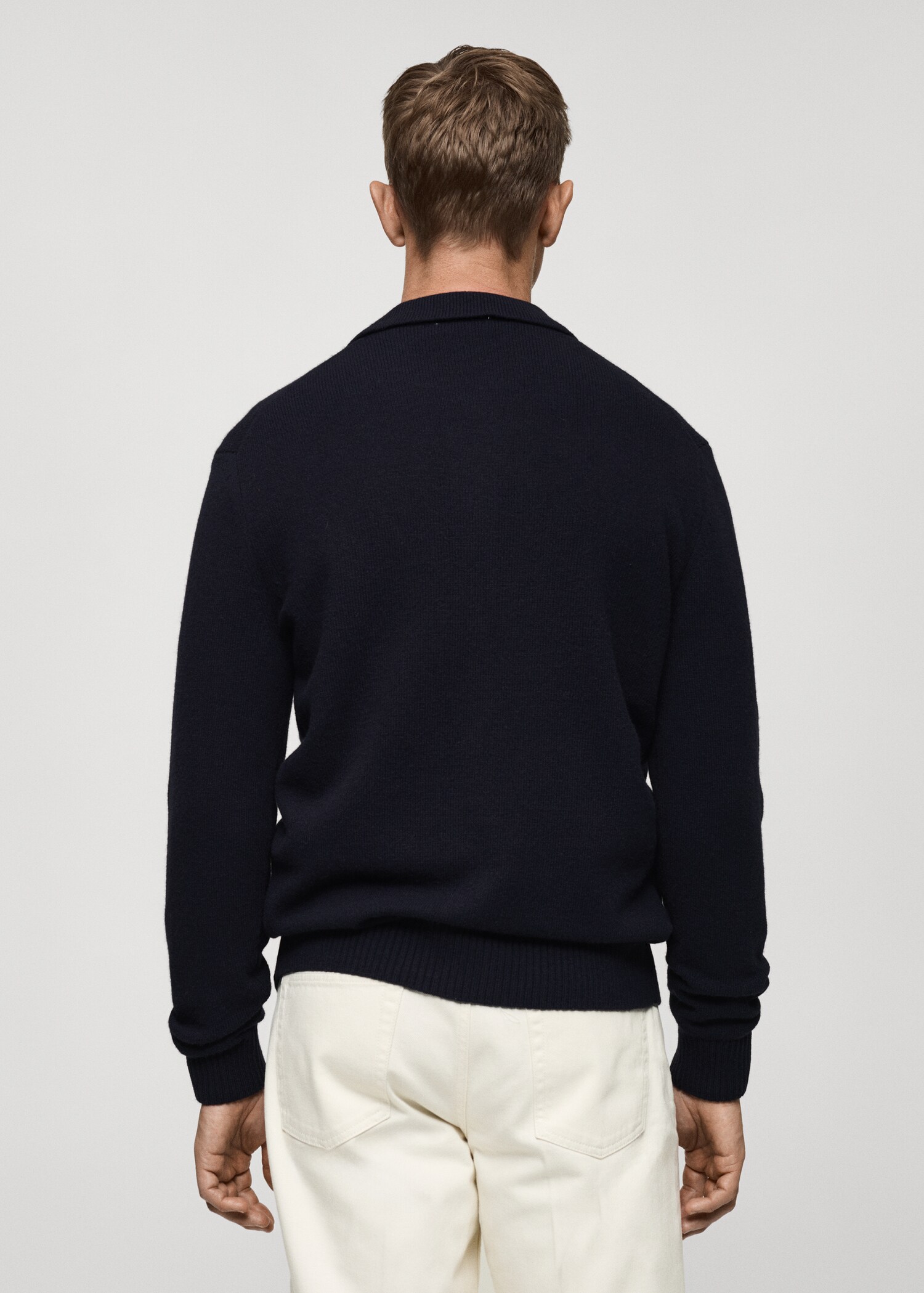 Rib-knit wool cardigan - Reverse of the article