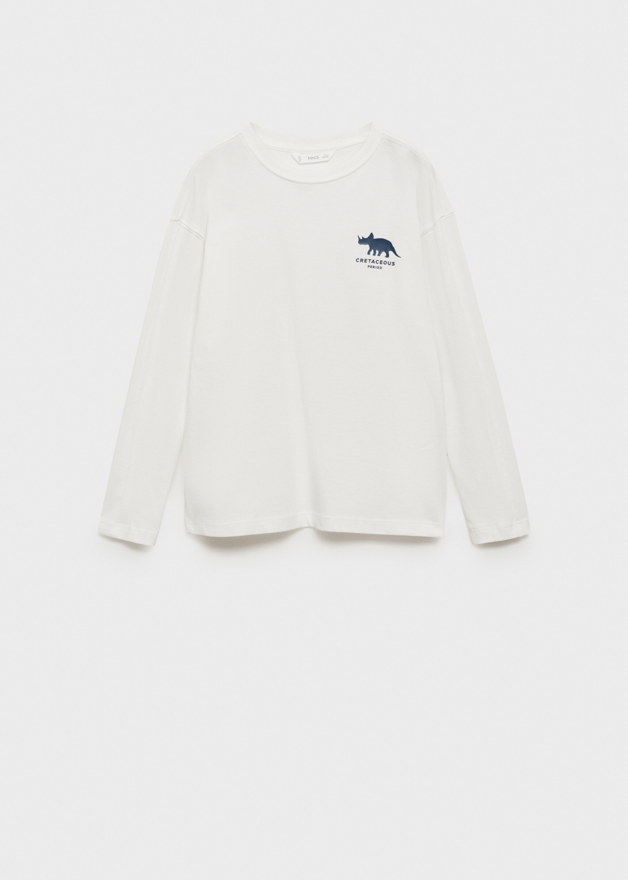Printed long sleeve t-shirt - Article without model, Off White. Ref: 77047930-00.