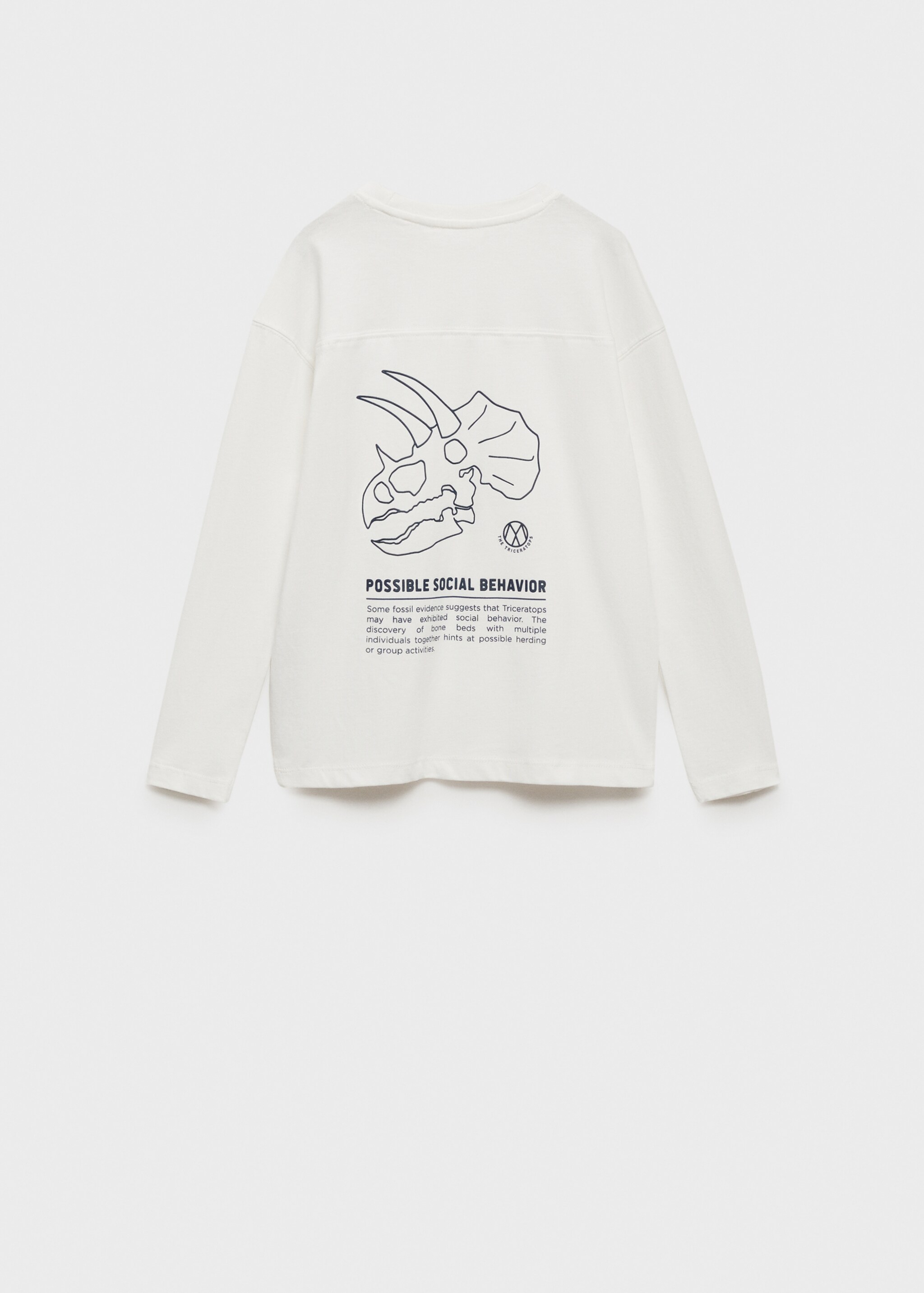 Printed long sleeve t-shirt - Reverse of the article, Off White. Ref: 77047930-00.