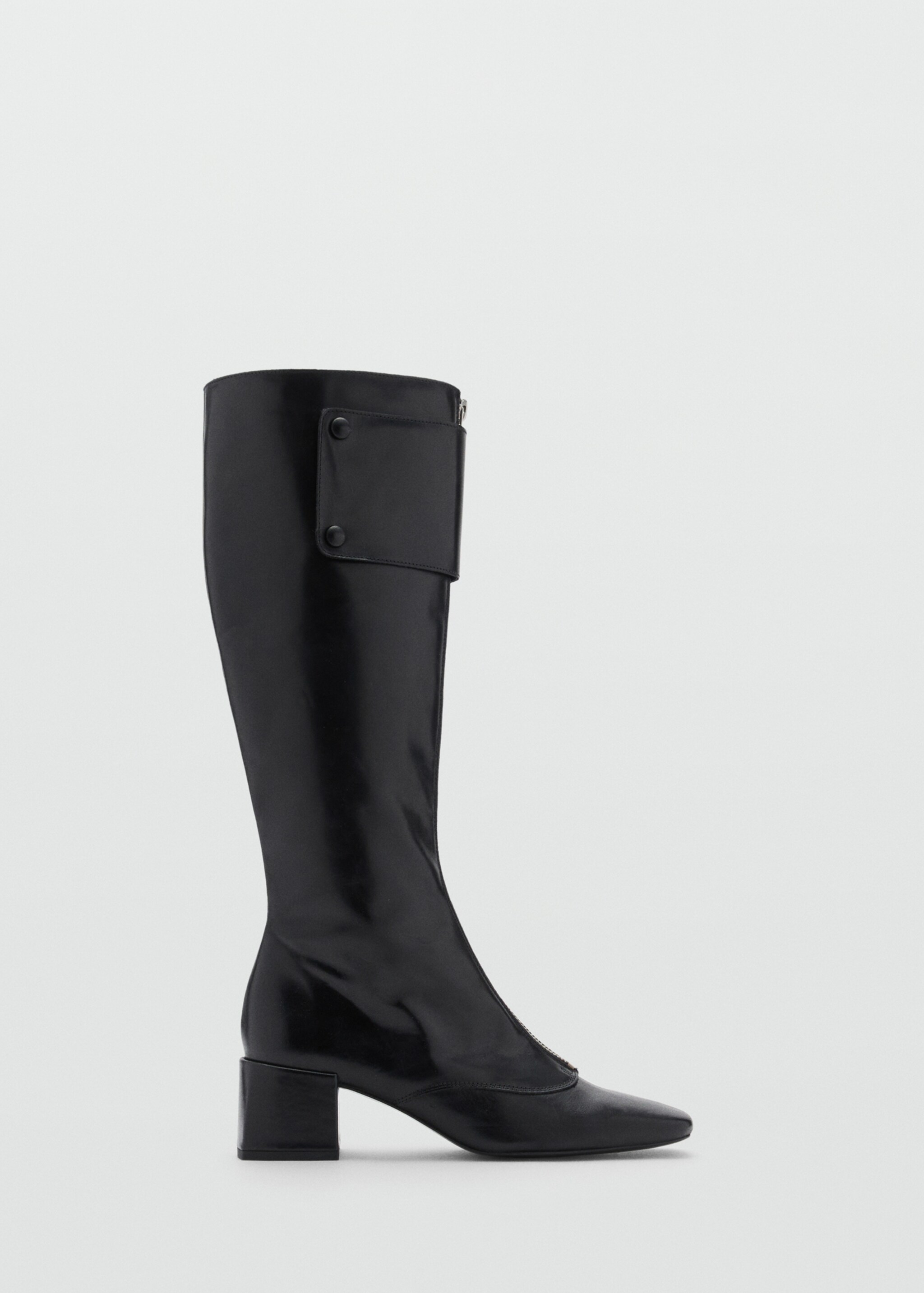 Zipper leather boots - Article without model, Black. Ref: 77047934-00.