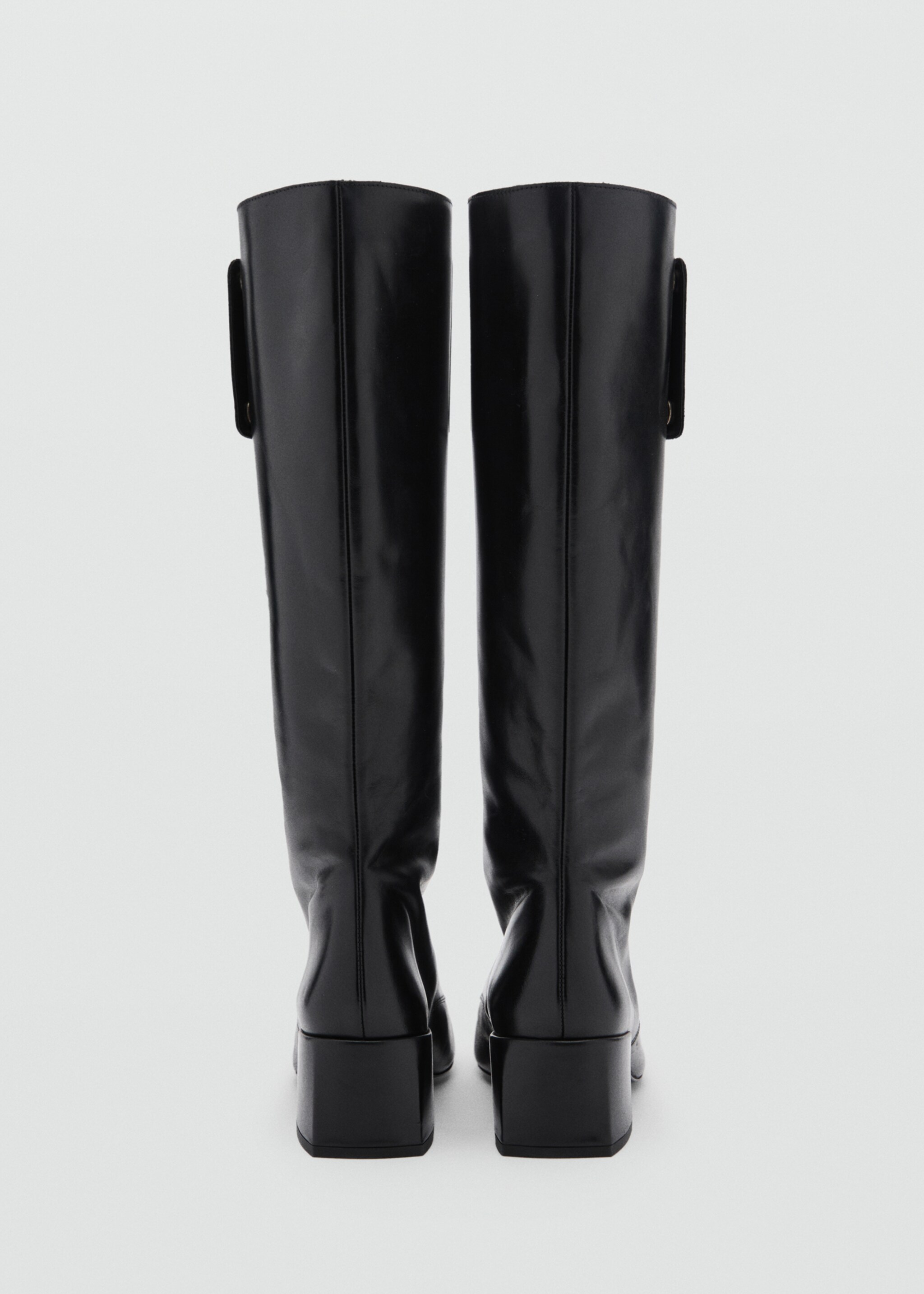 Zipper leather boots - Details of the article 3, Black. Ref: 77047934-00.