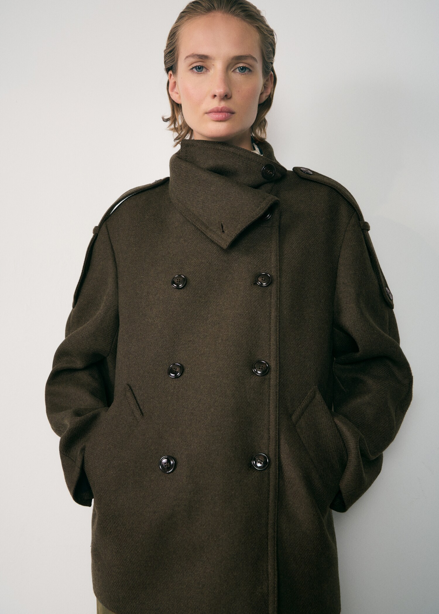 Double-breasted wool coat - Medium plane