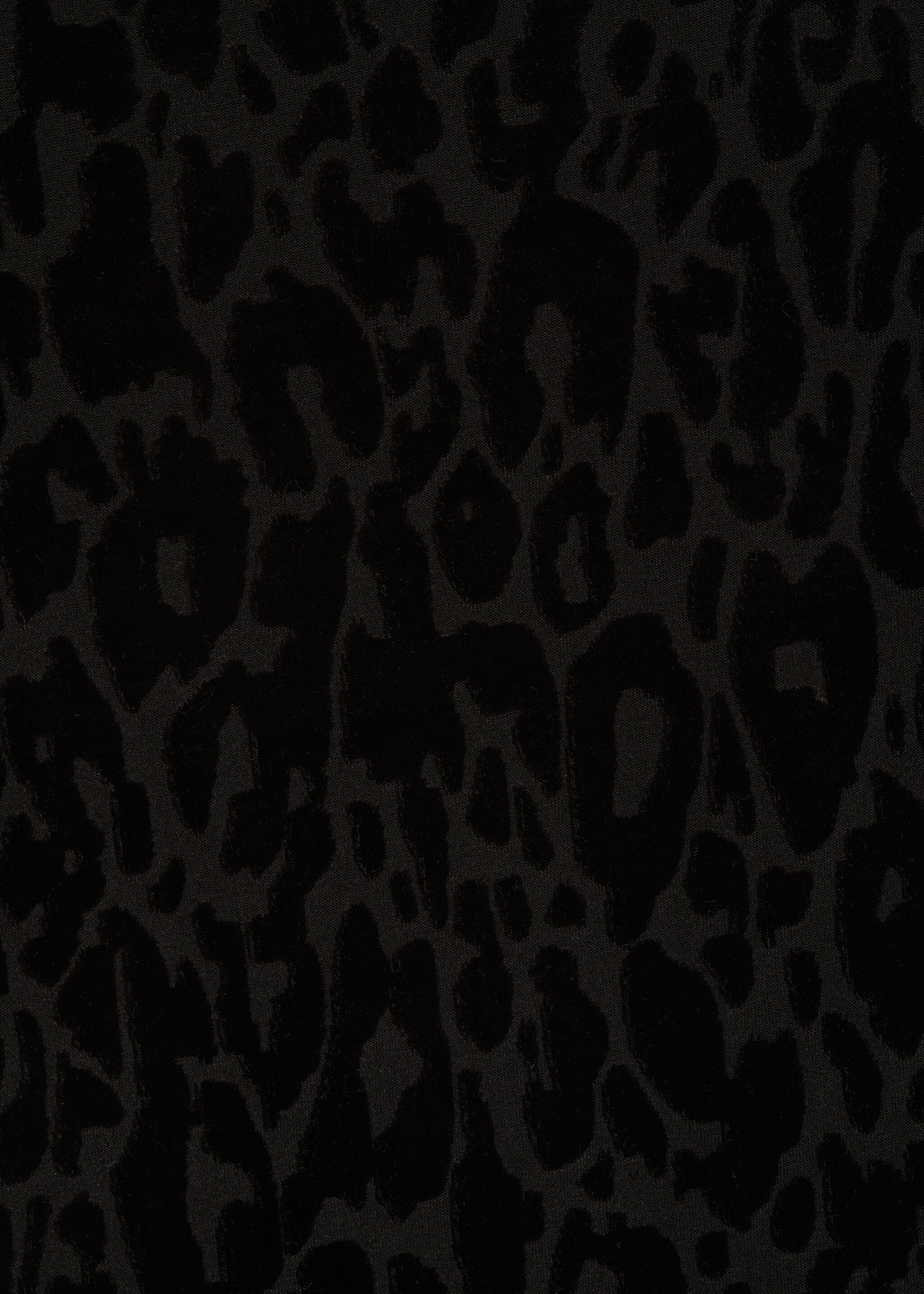 Short velvet leopard-print dress - Details of the article 0, Black. Ref: 77048267-00.