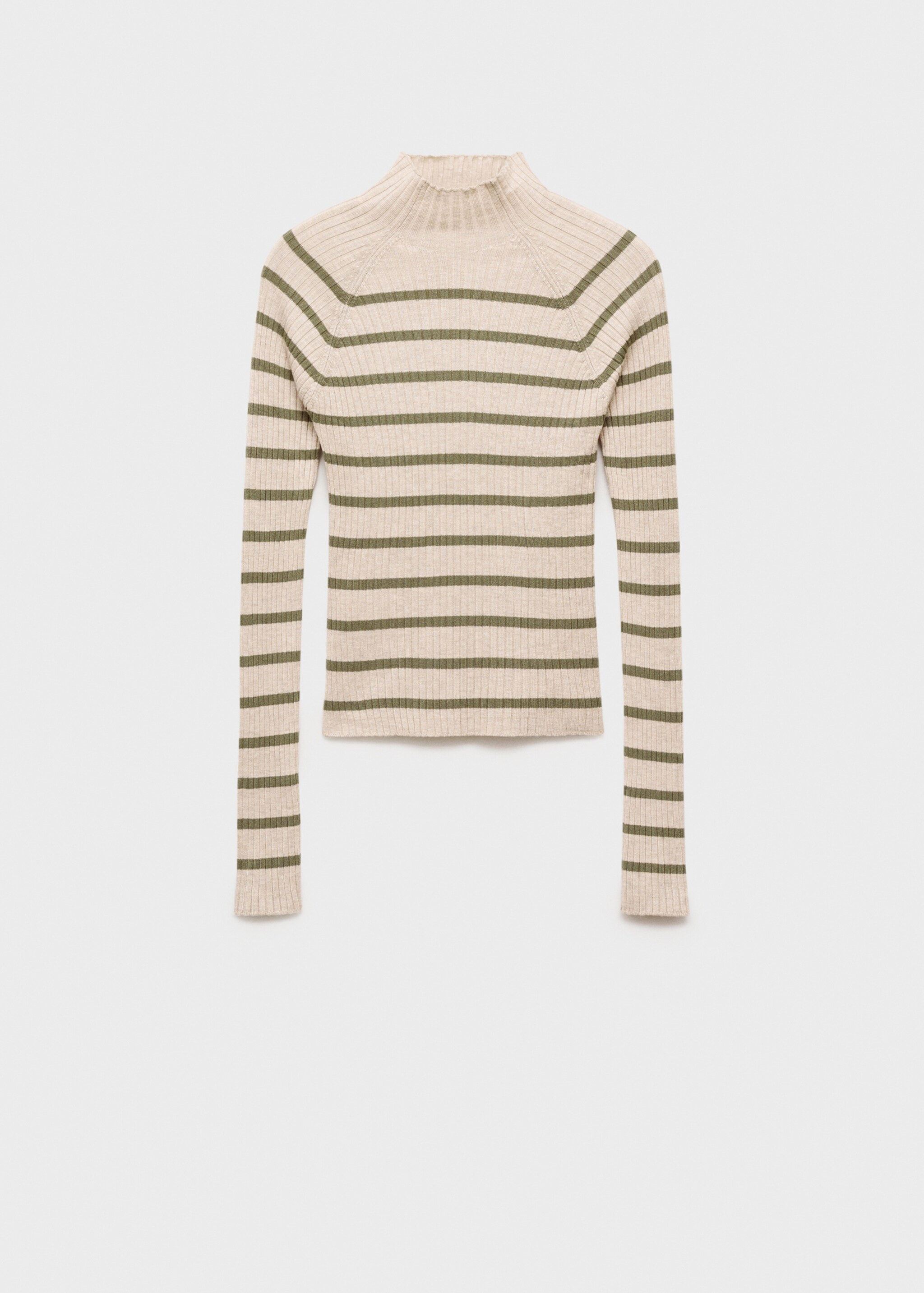 Turtleneck ribbed sweater - Article without model, Sand. Ref: 77048273-00.