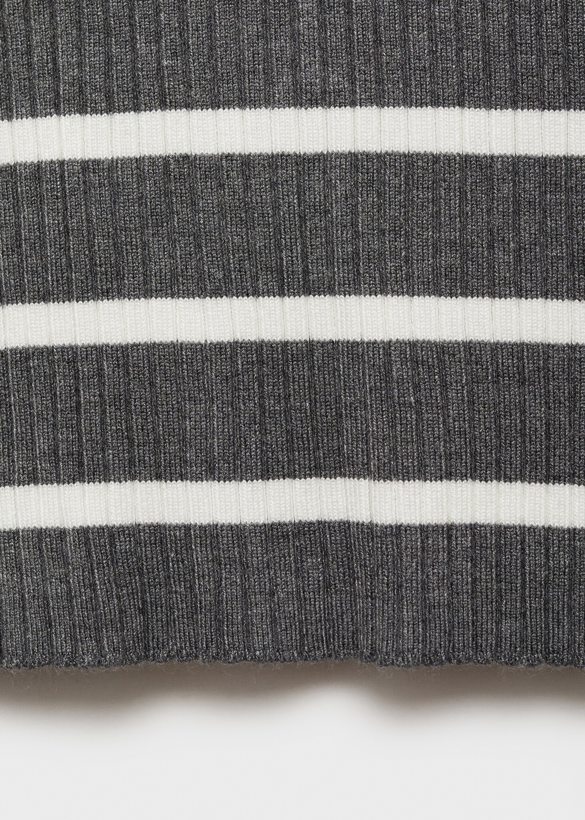 Ripp-Pullover mit Rollkragen - Detail des Artikels 0, Mittelgrau meliert. Ref: 77048273-00.