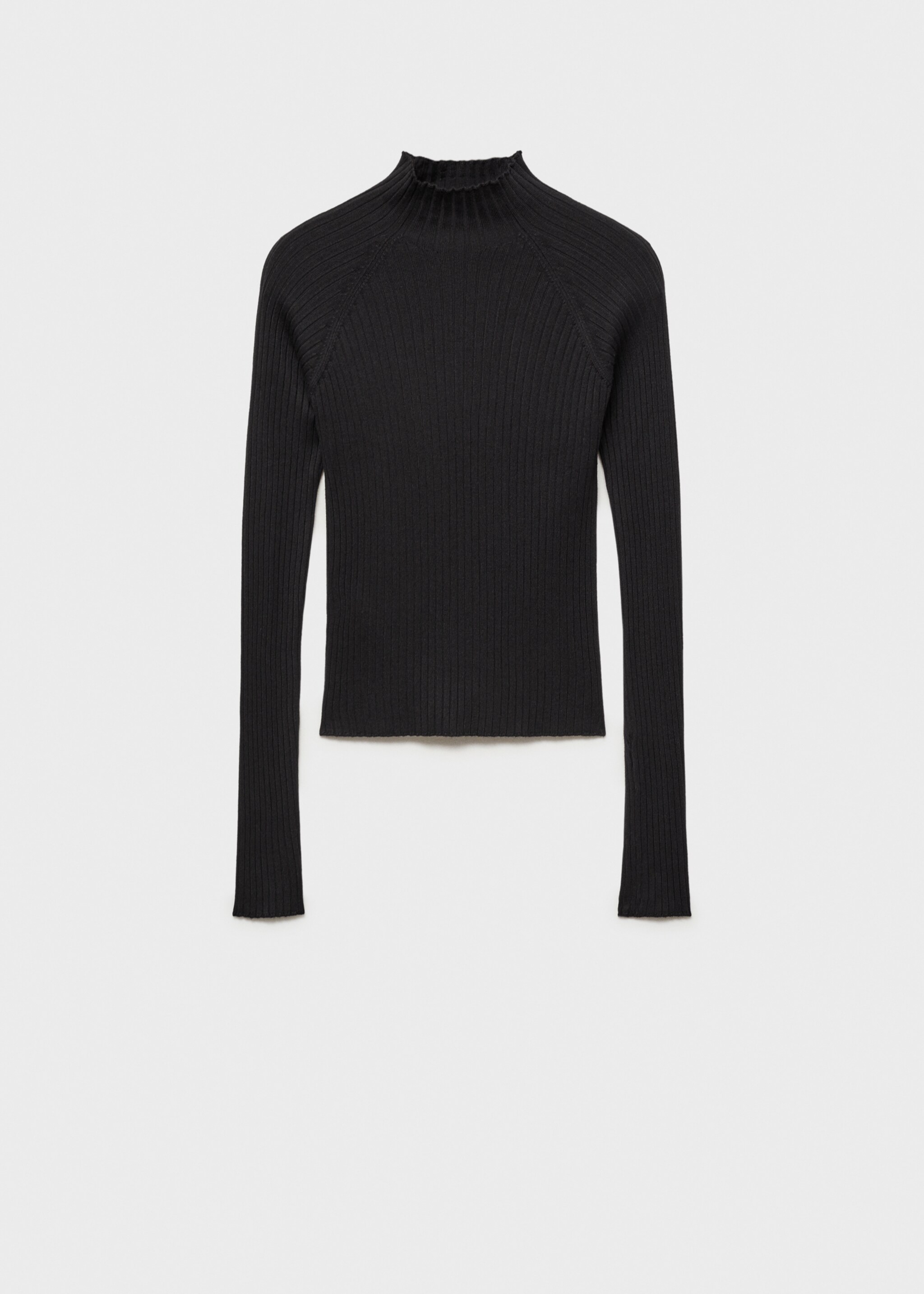 Ripp-Pullover mit Rollkragen - Artikel ohne Model, Schwarz. Ref: 77048273-00.