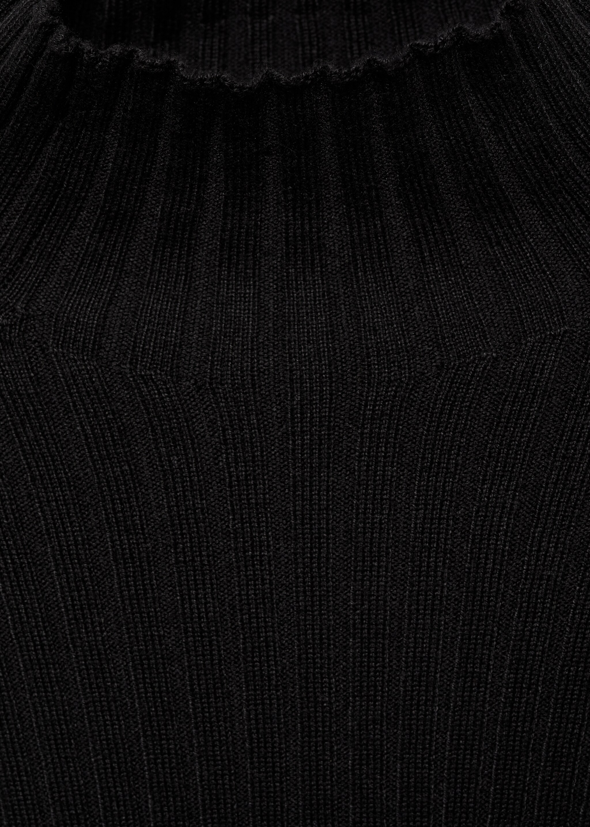 Ripp-Pullover mit Rollkragen - Detail des Artikels 8, Schwarz. Ref: 77048273-00.