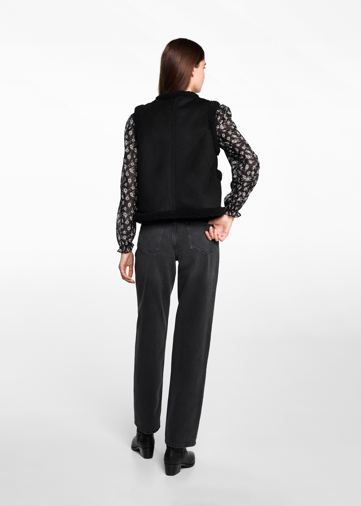 Combined shearling-effect gilet - Reverse of the article