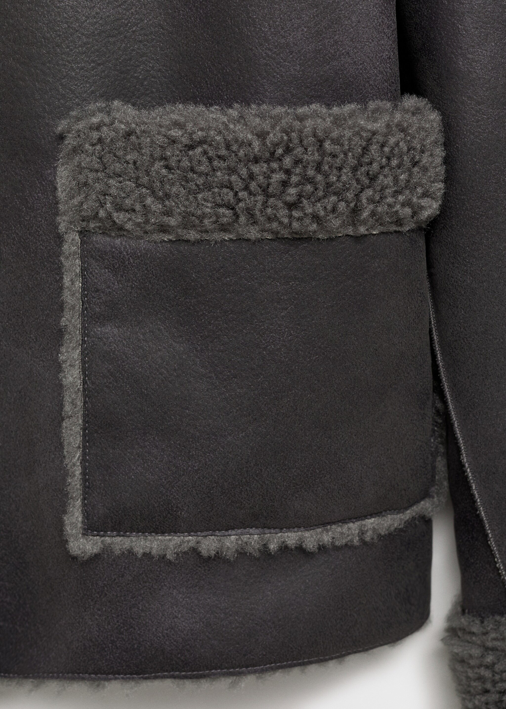 Jacke mit Futter in Lammfelloptik - Detail des Artikels 0, Anthrazit. Ref: 77048281-00.