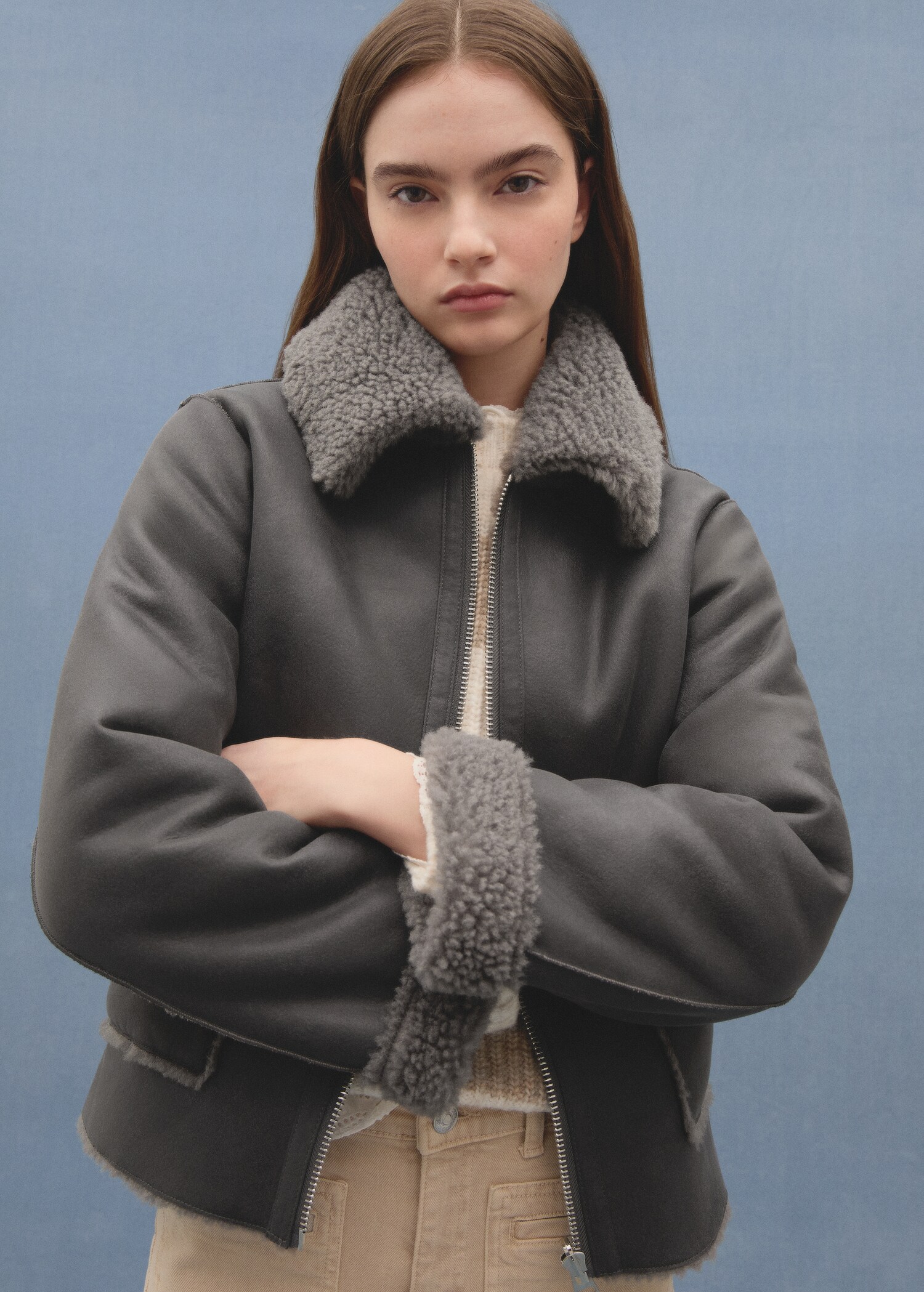 Jacke mit Futter in Lammfelloptik - Detail des Artikels 6