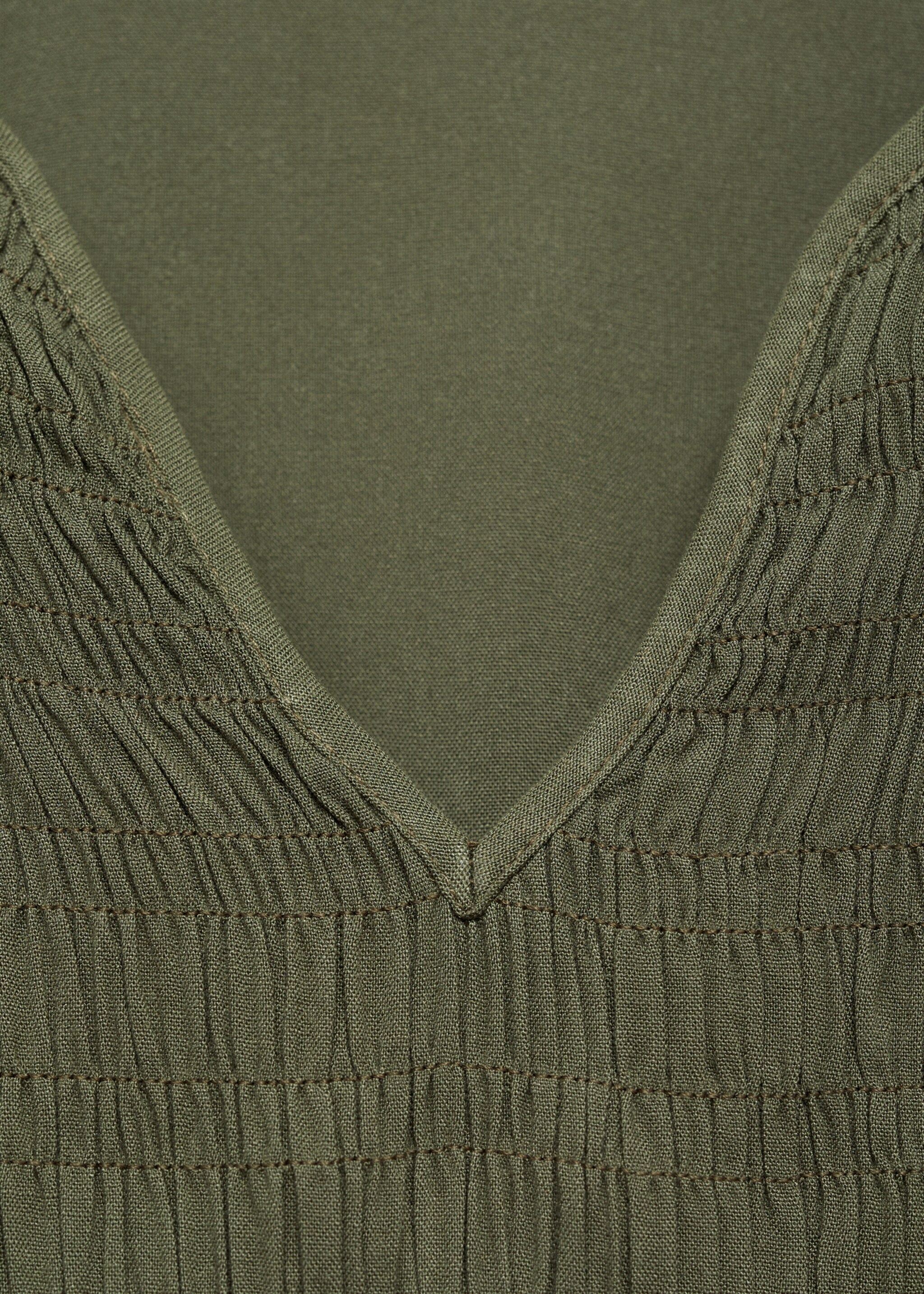 Blusa fruncida volantes - Detalle del artículo 8, Khaki. Ref: 77048286-00.