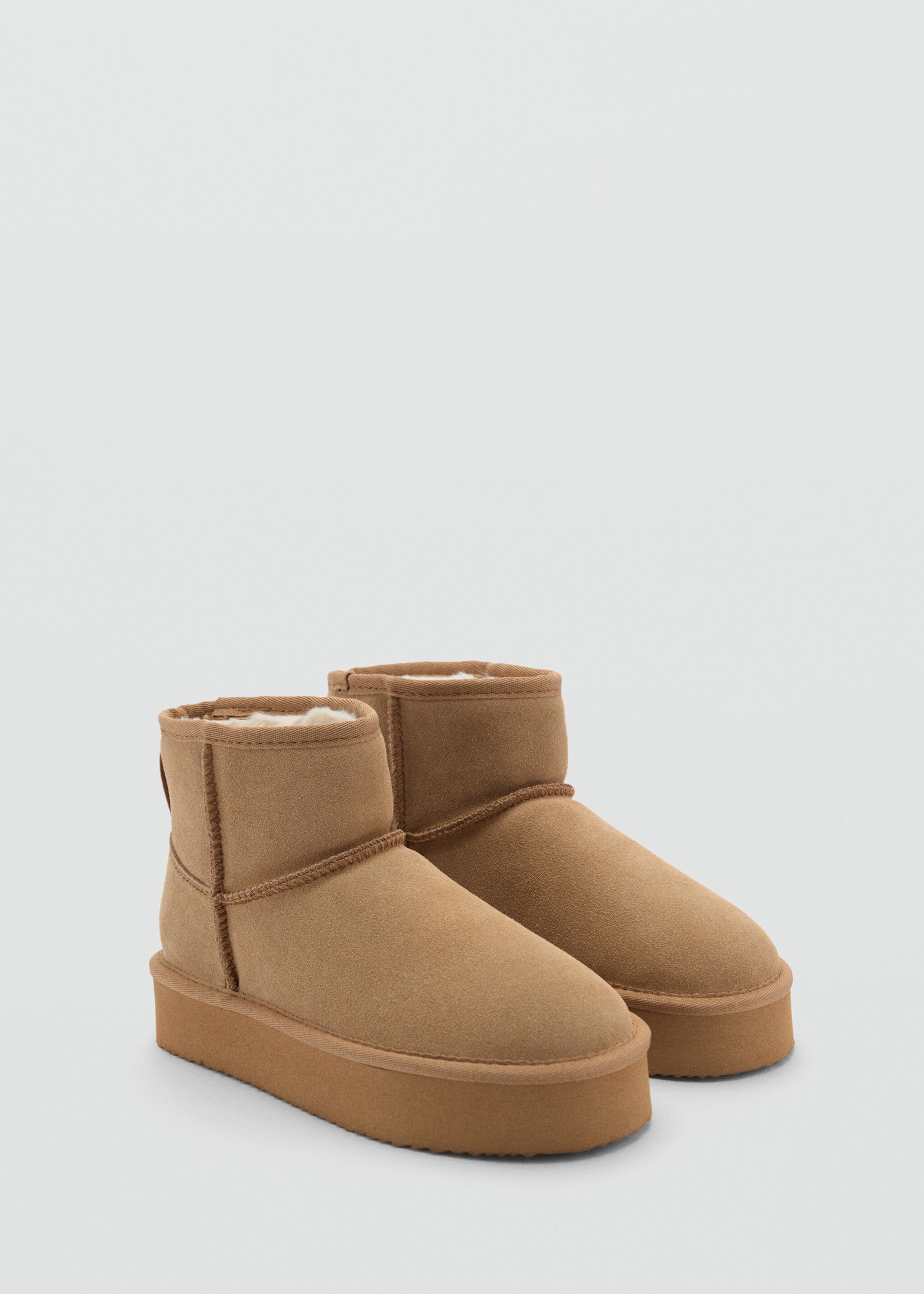 Ankle boots with leather-effect lining - Medium plane, Medium Brown. Ref: 77048637-00.