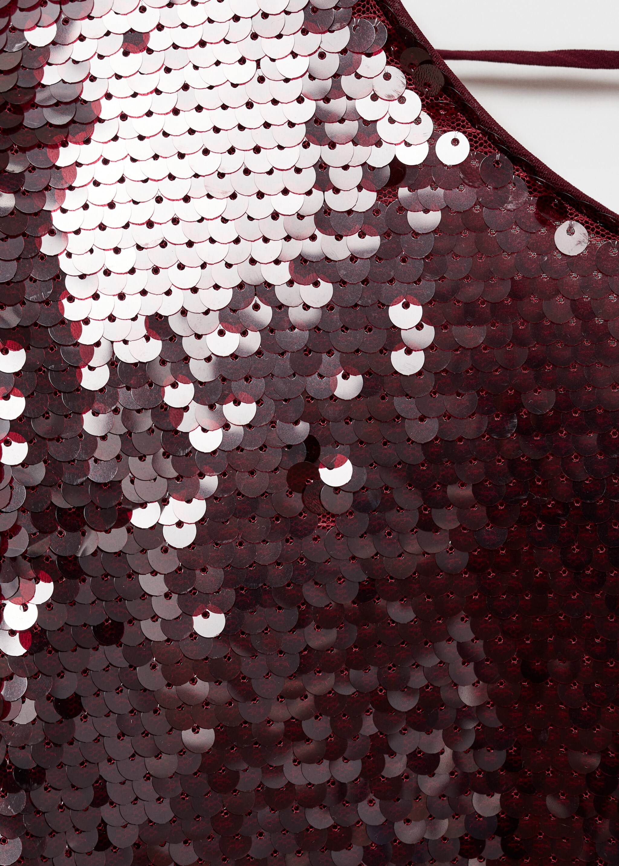 Paillettenkleid mit Rückenausschnitt - Detail des Artikels 8, Granatrot. Ref: 77049058-00.