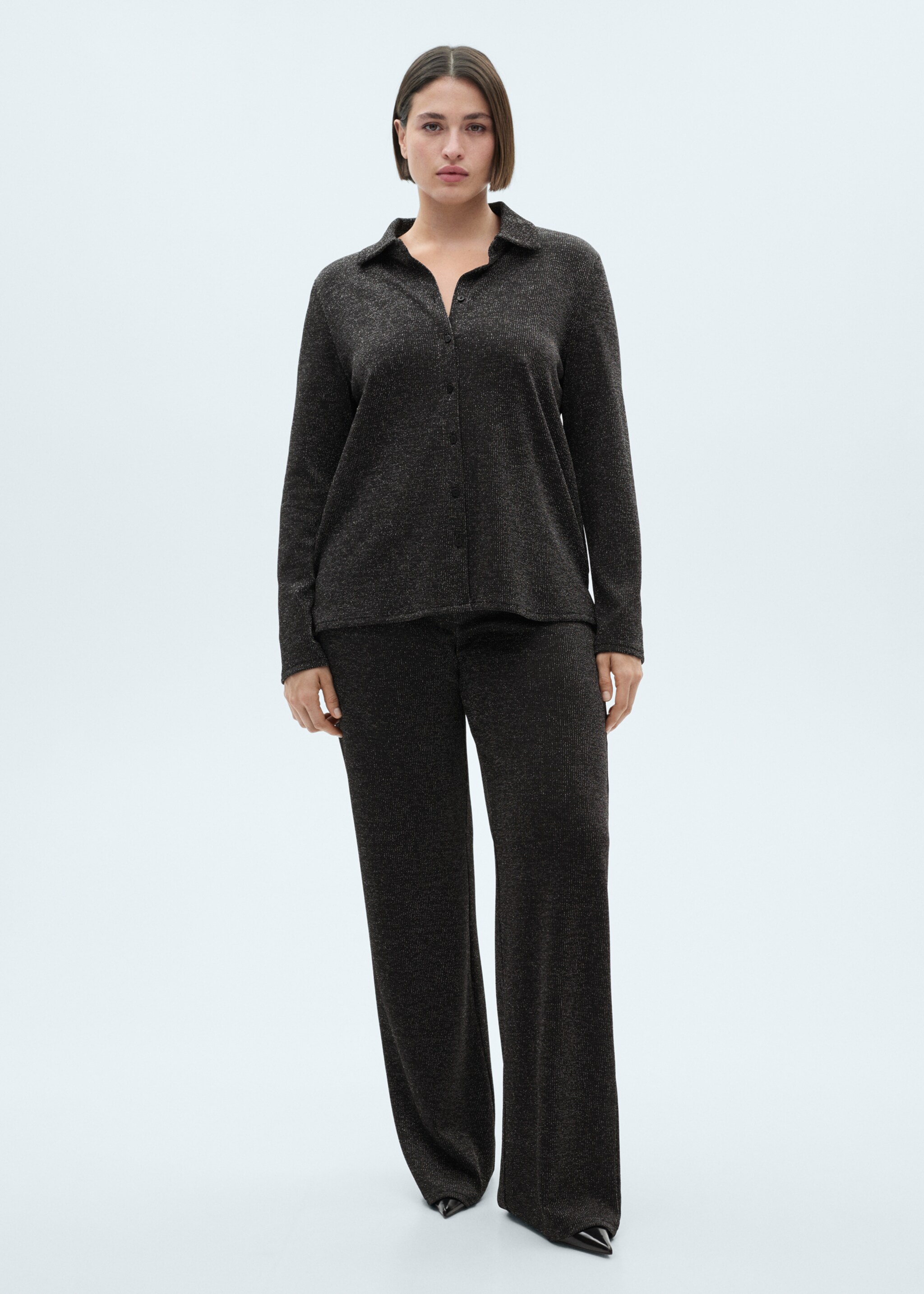 Camisa punt lúrex - Detall de l'article 3, Gris. Ref: 77049061-00.