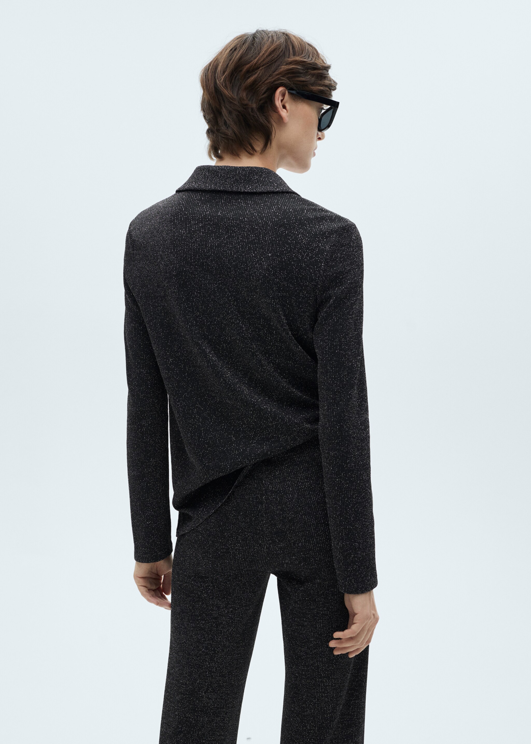 Camisa punt lúrex - Revers de l'article, Gris. Ref: 77049061-00.