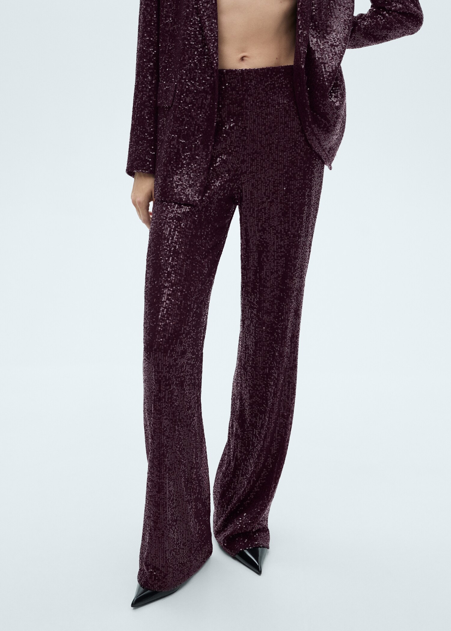 Sequined palazzo trousers - Medium plane
