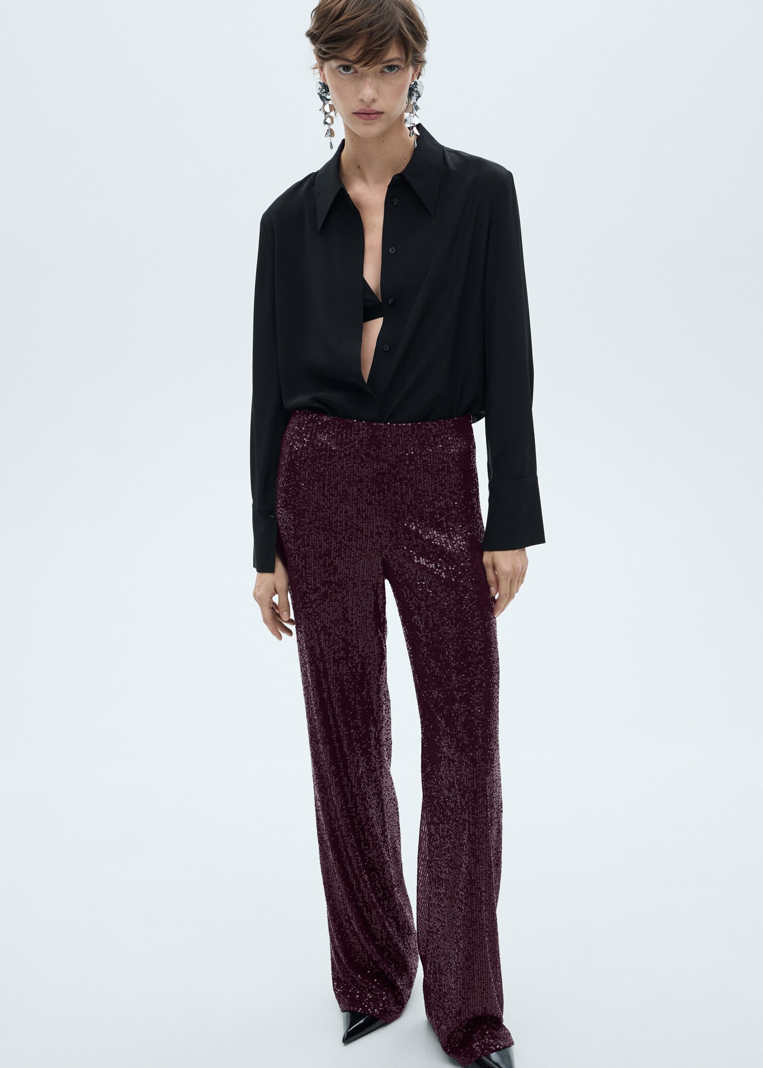 Sequined palazzo trousers - Details of the article 2