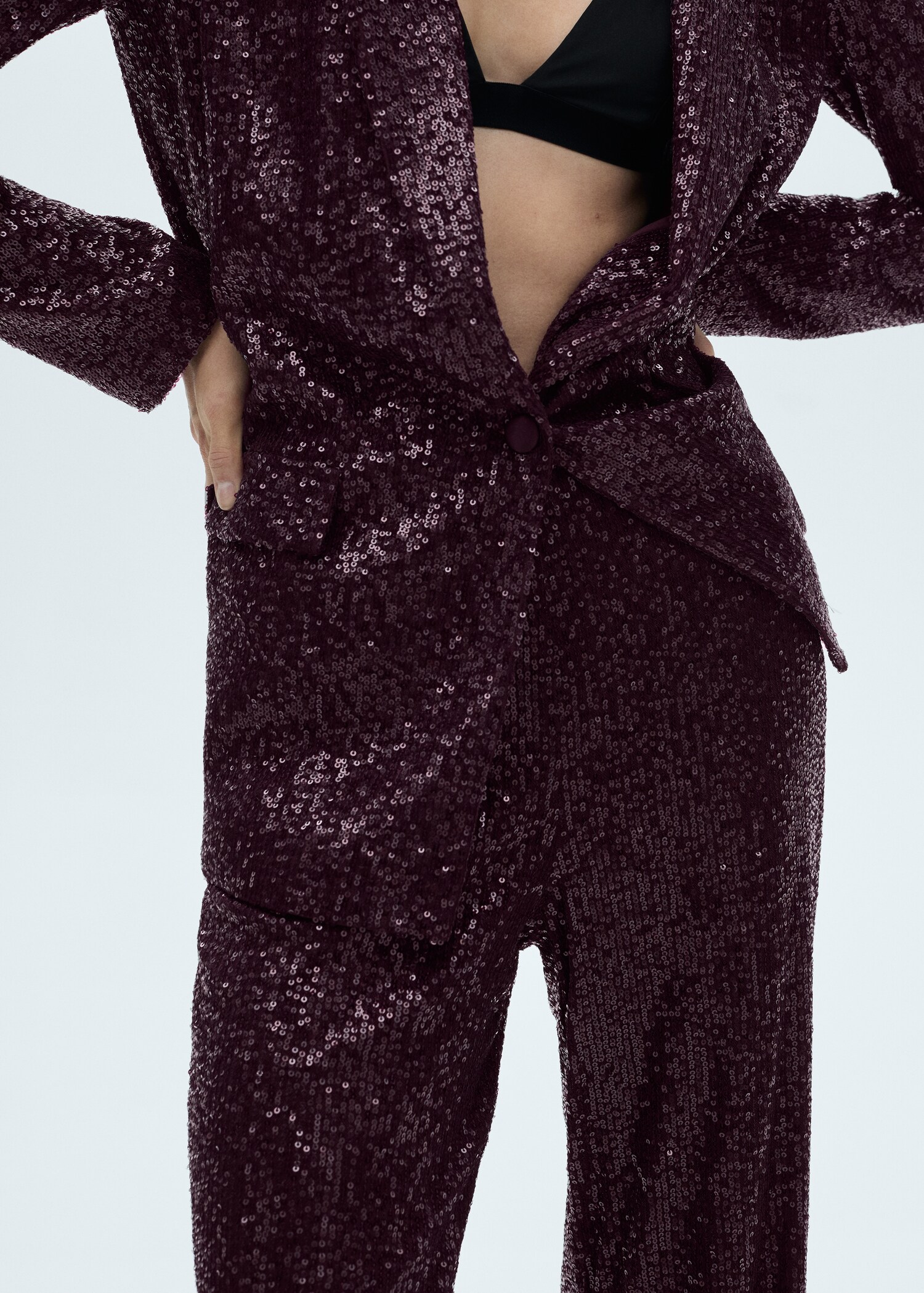 Sequined palazzo trousers - Details of the article 6