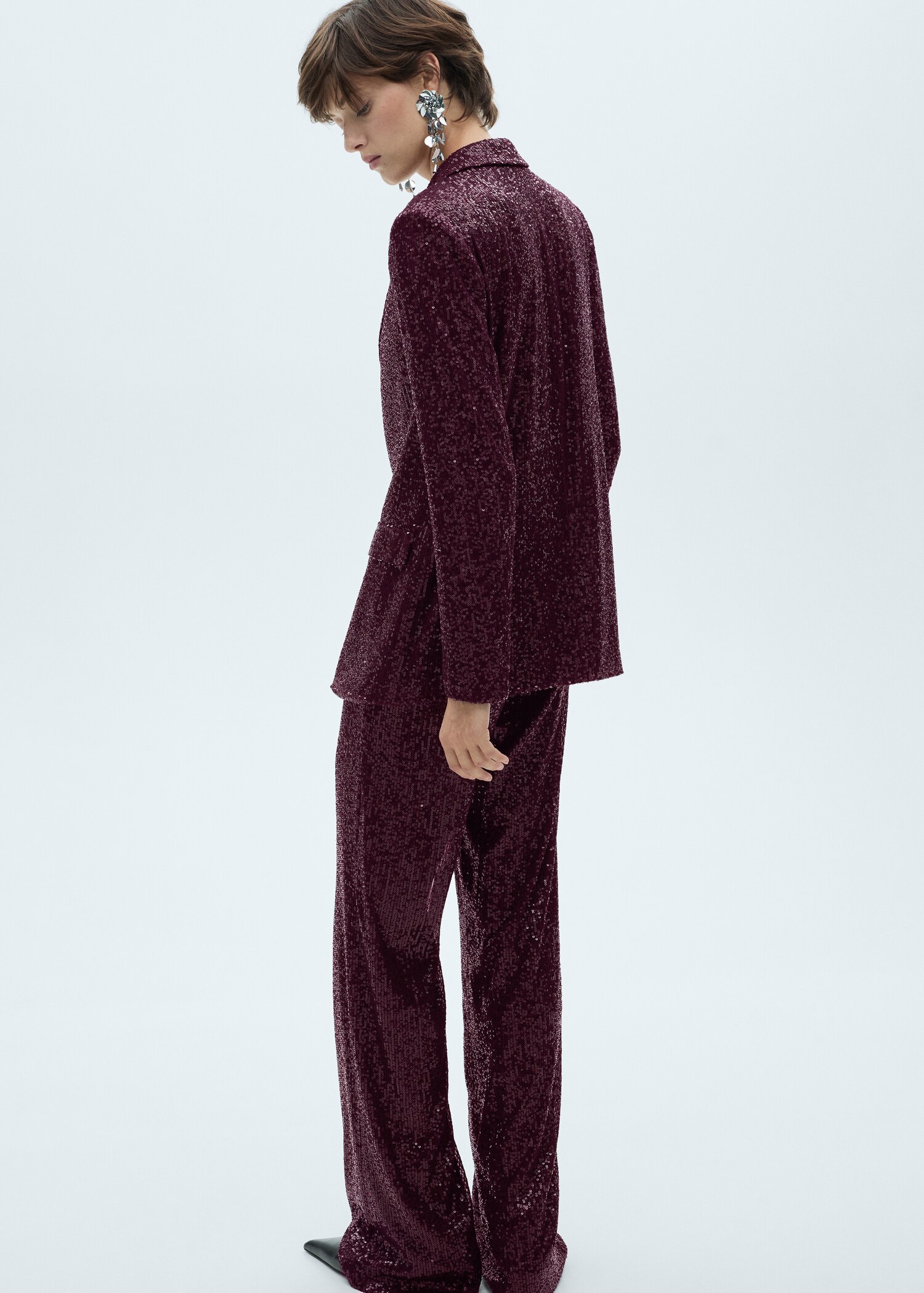 Sequined palazzo trousers - Reverse of the article