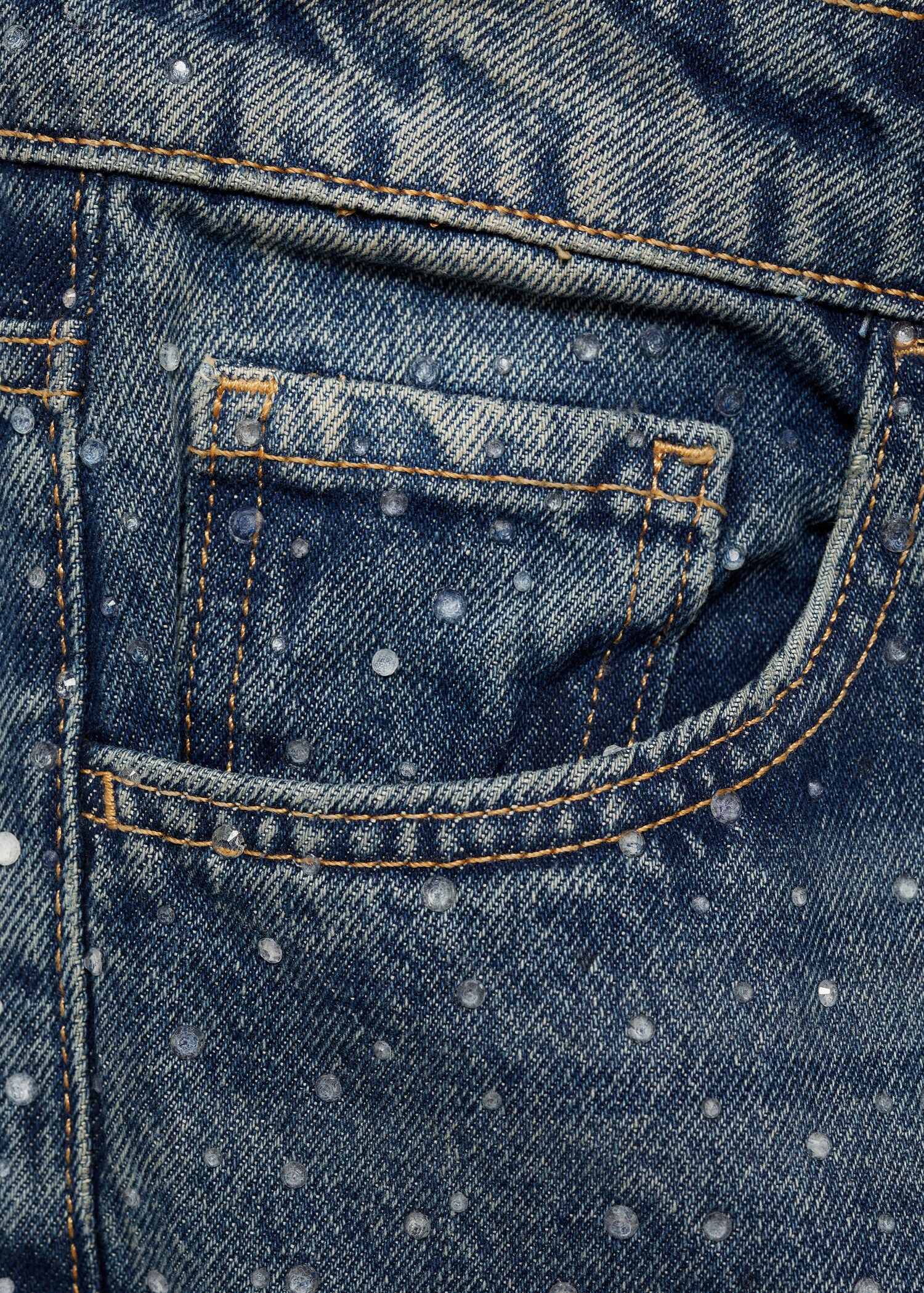 Straight-fit jeans with rhinestone detail - Details of the article 8