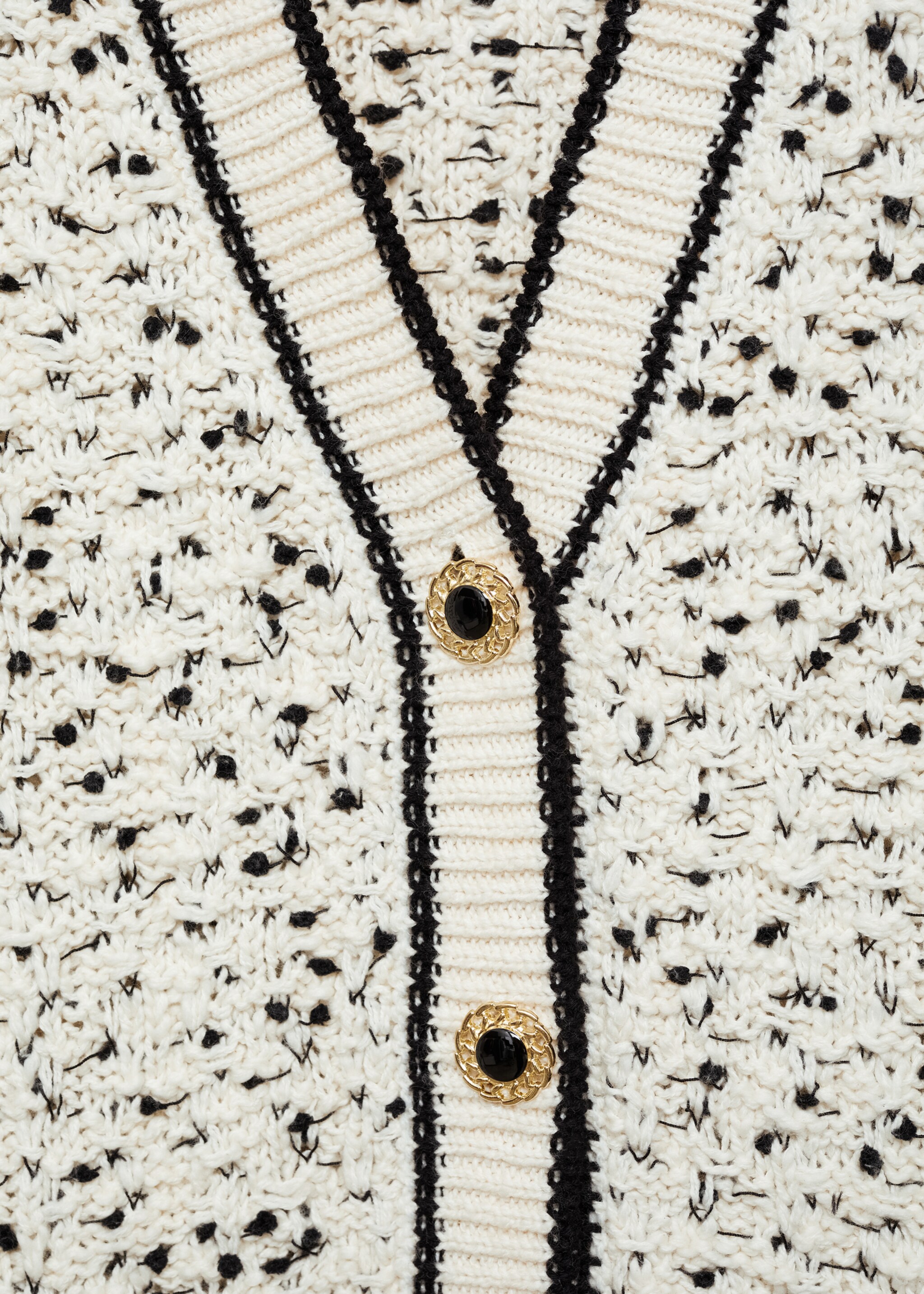 Flecked oversize cardigan - Details of the article 8, Ecru. Ref: 77049068-00.