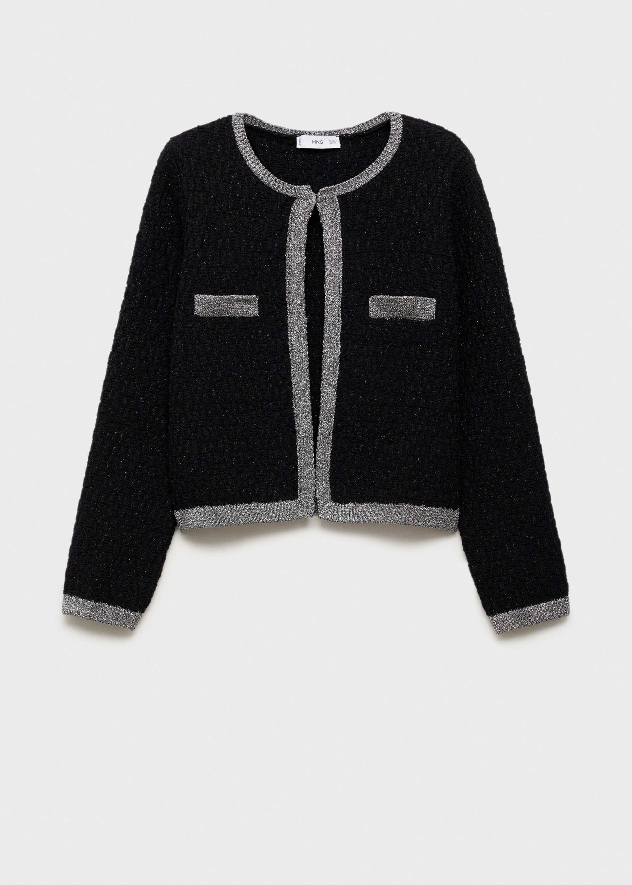 Strickjacke mit Lurexdetail - Artikel ohne Model, Schwarz. Ref: 77049069-00.