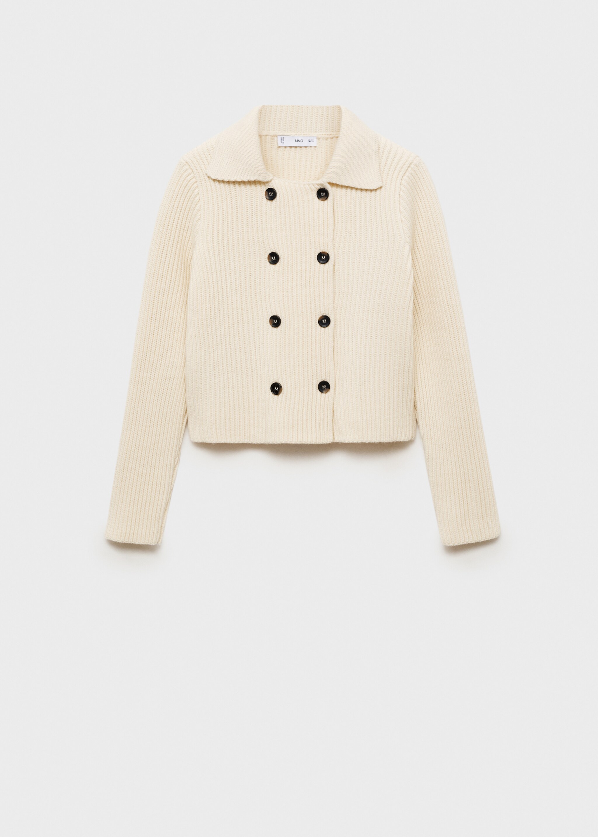 Ribbed jacket with buttons - Article without model, Ecru. Ref: 77049070-00.