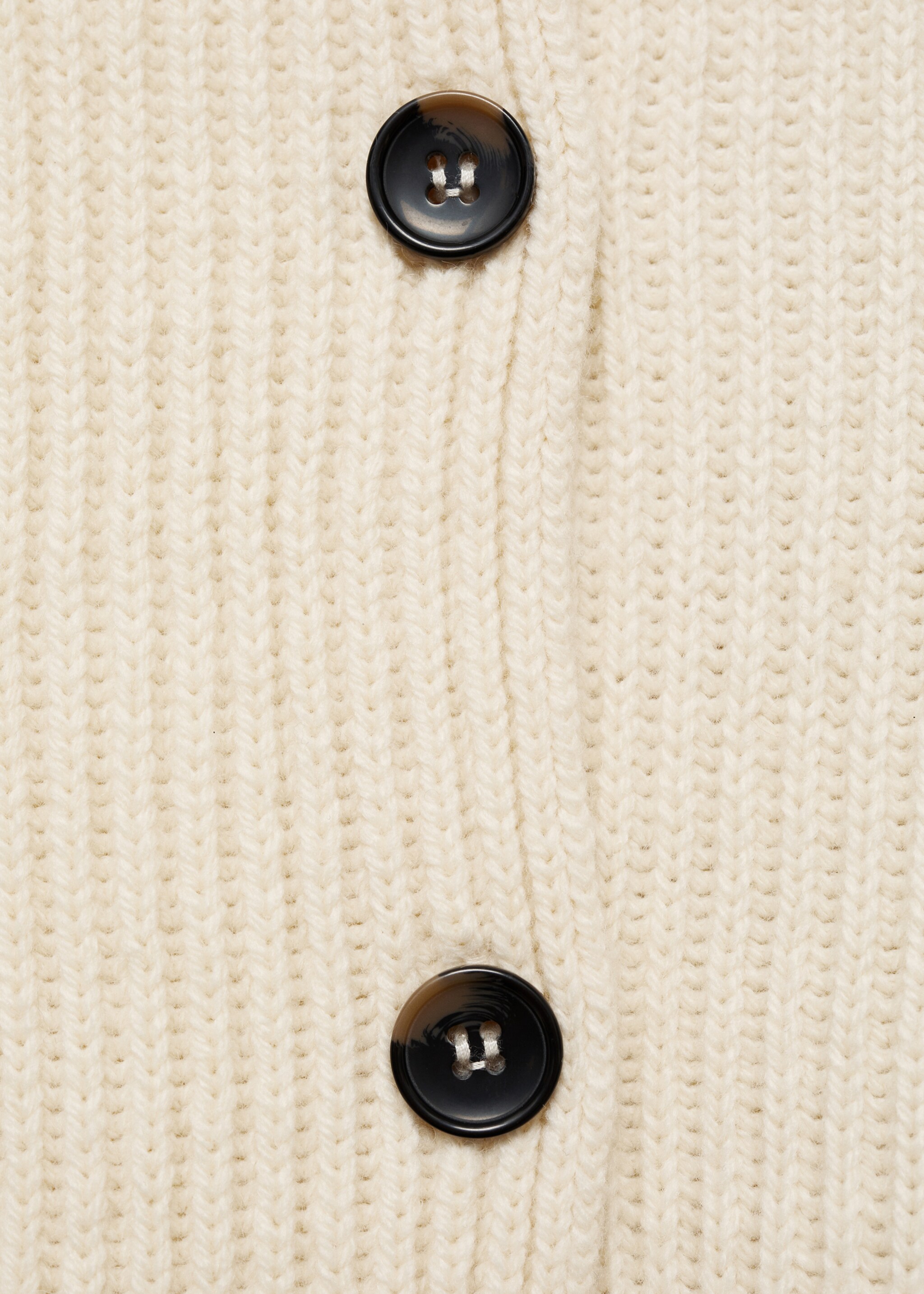 Ribbed jacket with buttons - Details of the article 0, Ecru. Ref: 77049070-00.