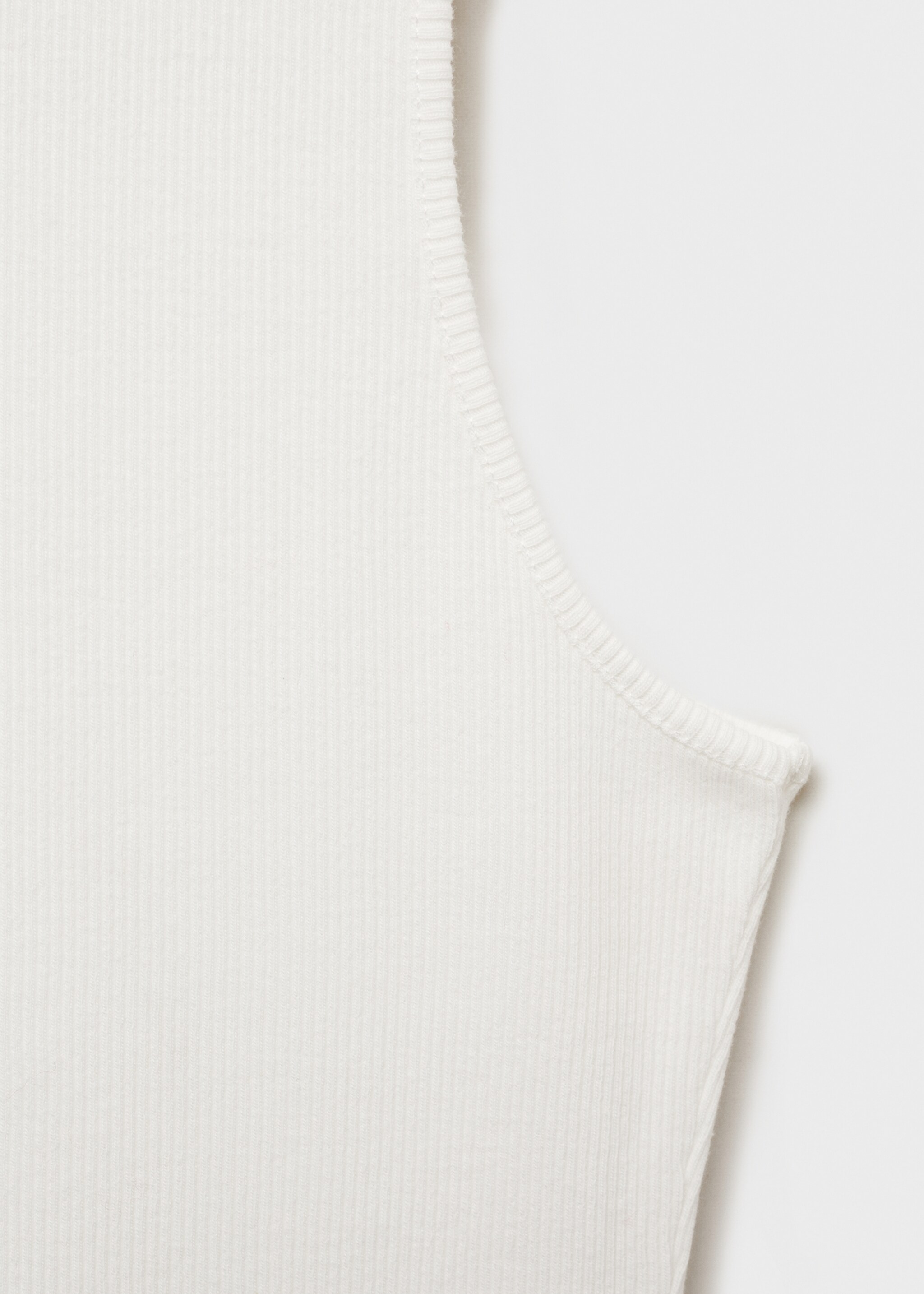 Ribbed cotton top - Details of the article 0, White. Ref: 77049072-00.