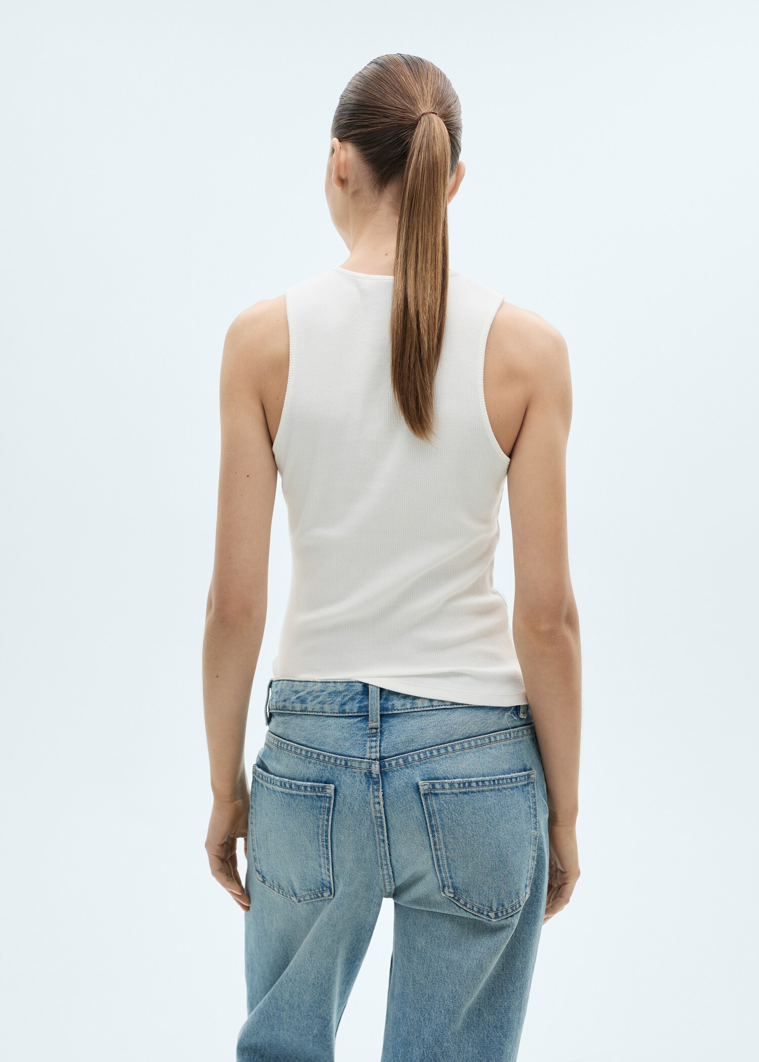 Ribbed cotton top - Reverse of the article