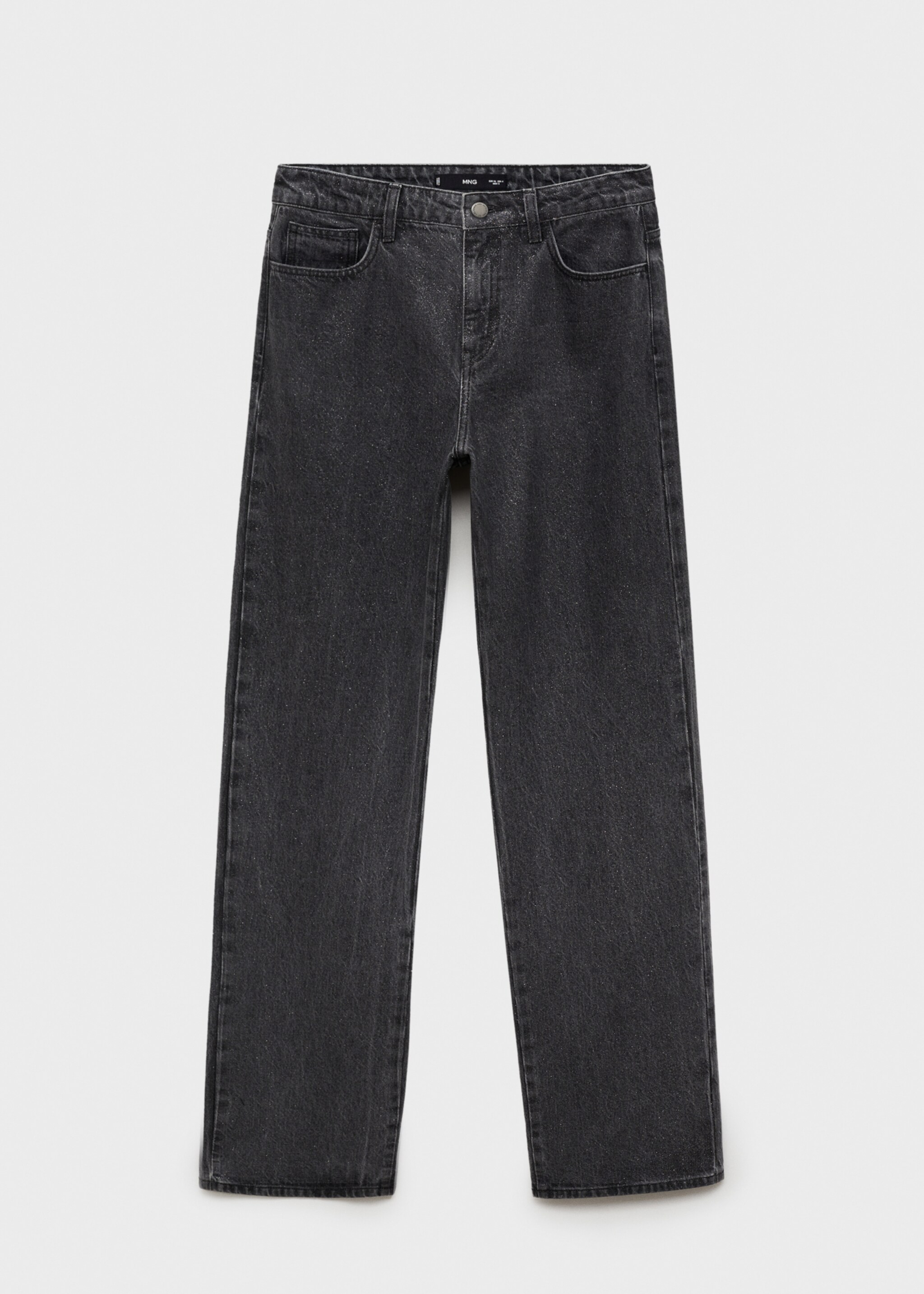 Glansiga jeans rak passform - Artikel utan modell, Black denim. Ref: 77049074-00.