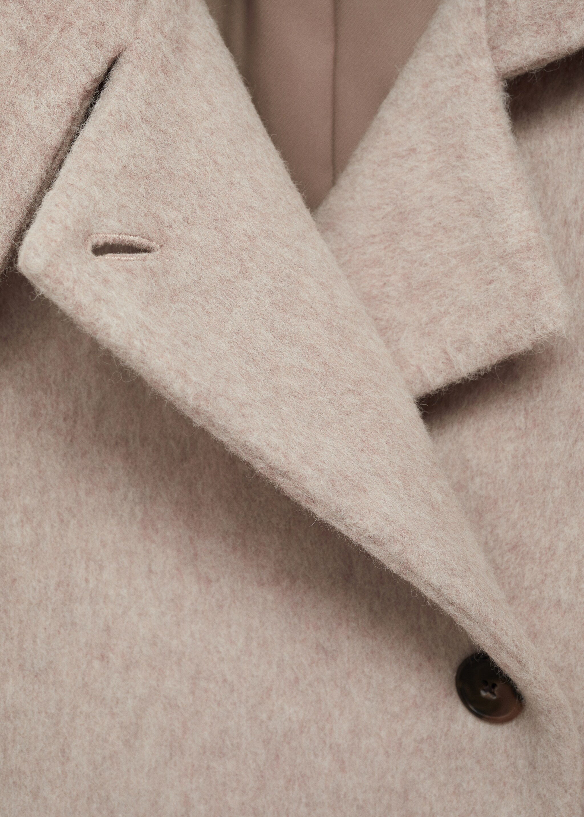 Wollmantel mit hohem Stehkragen - Detail des Artikels 0, Beige. Ref: 77049076-00.