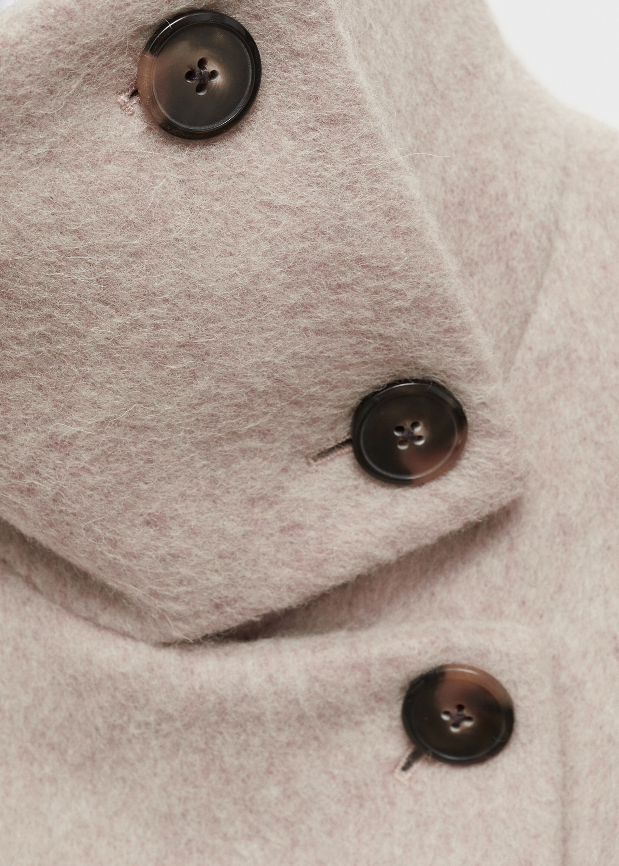 Wollmantel mit hohem Stehkragen - Detail des Artikels 8, Beige. Ref: 77049076-00.
