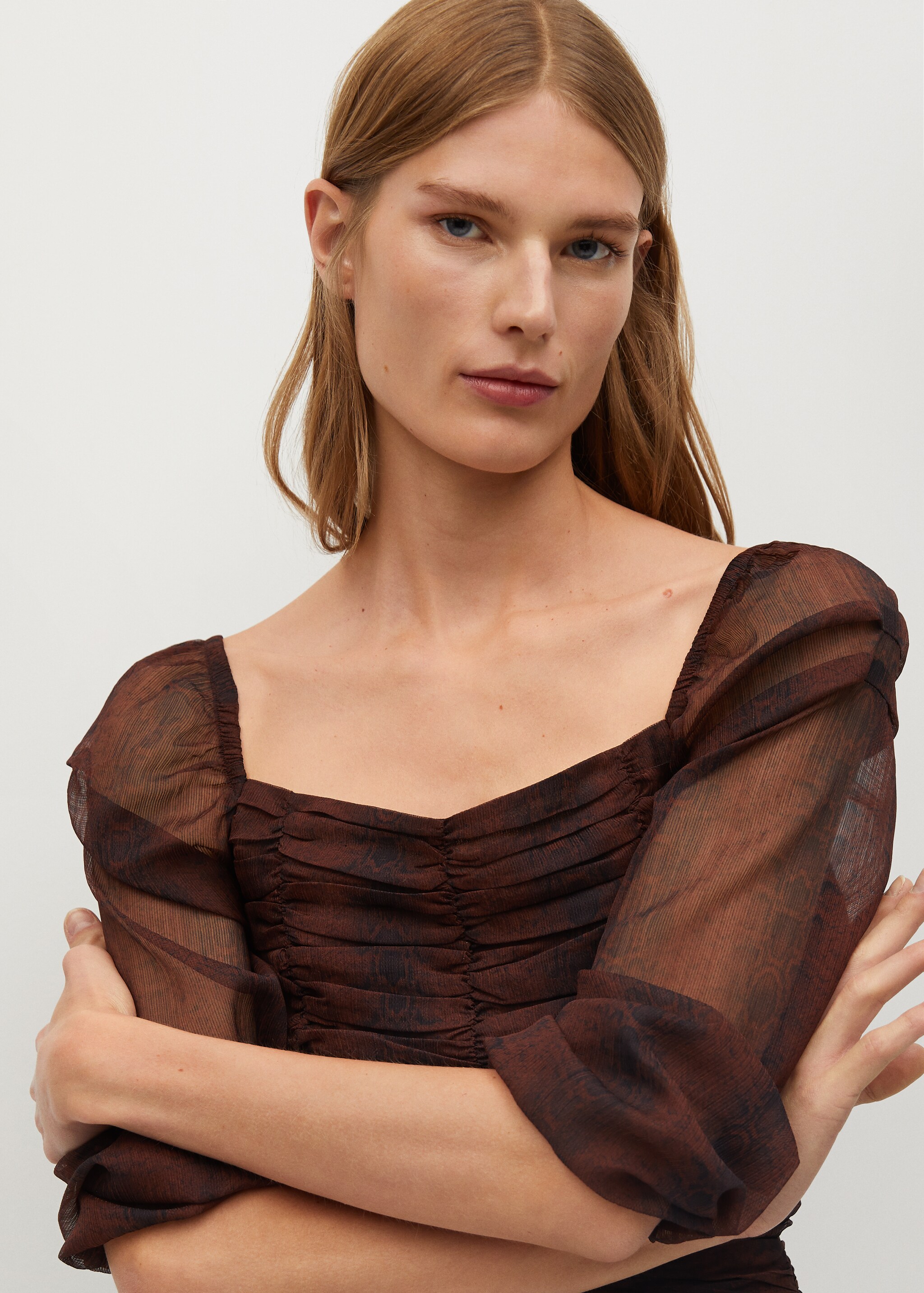 Blusa gasa estampada - Detalle del artículo 3