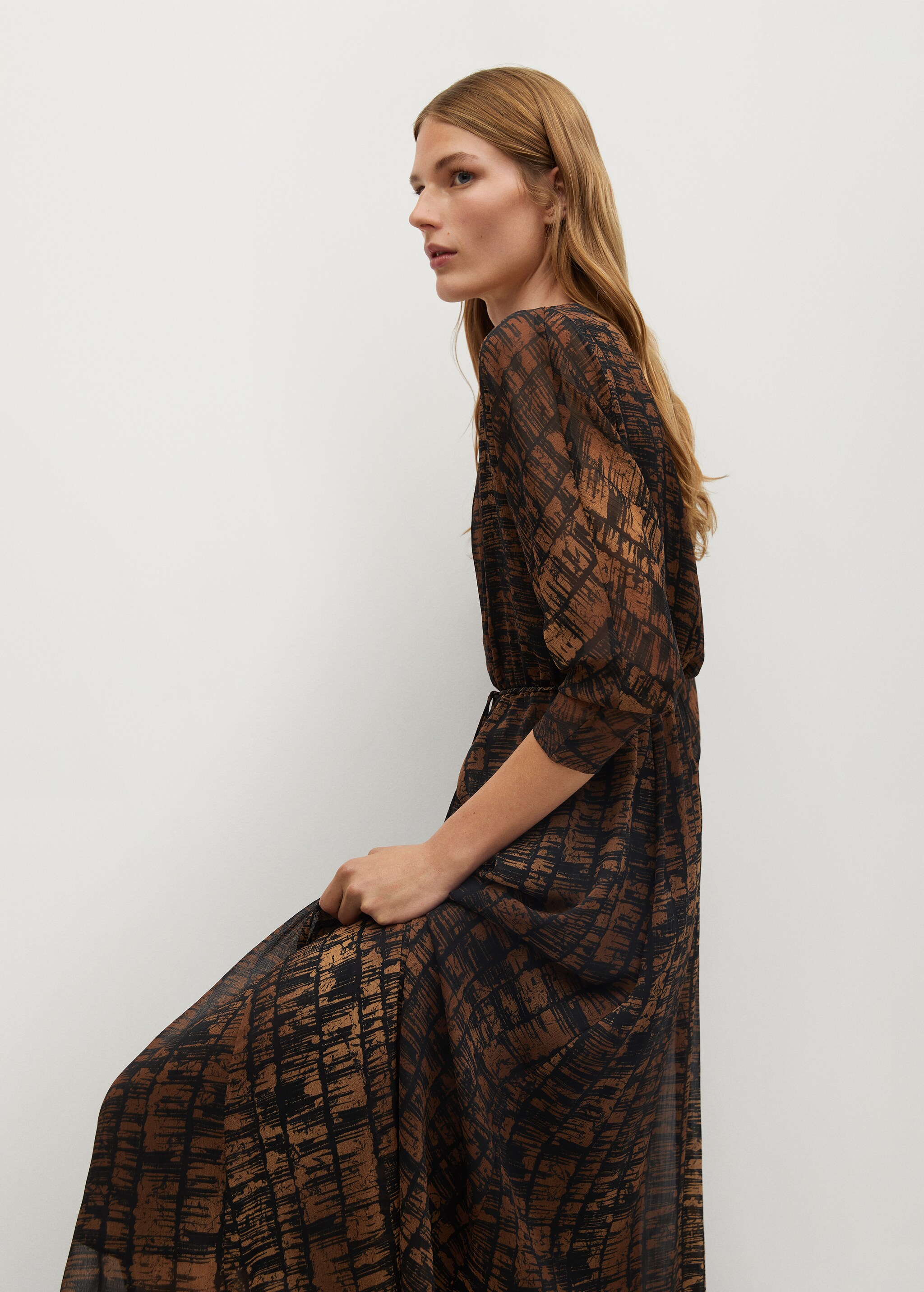 Vestido plisado estampado - Detalle del artículo 4