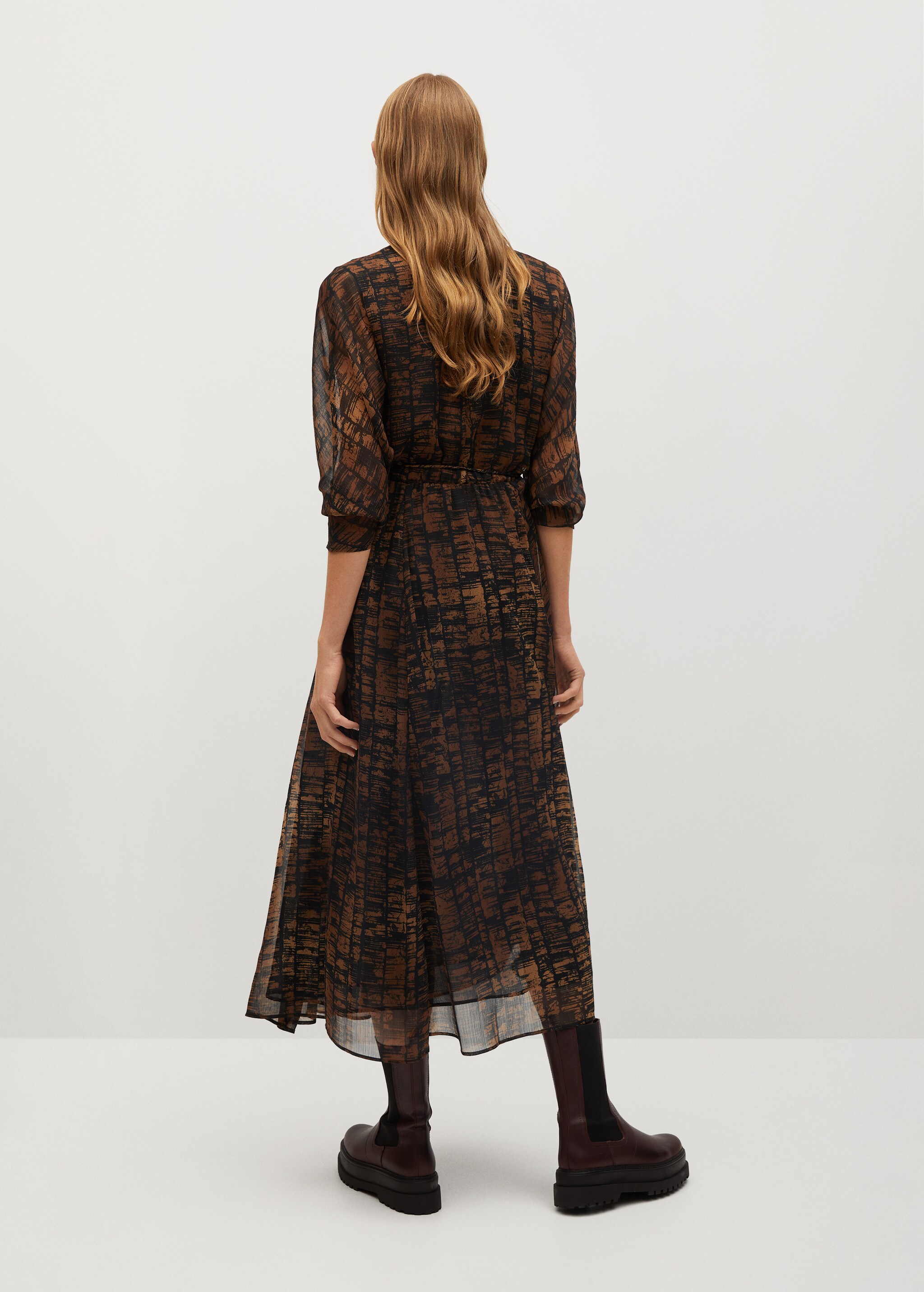 Vestido plisado estampado - Reverso del artículo