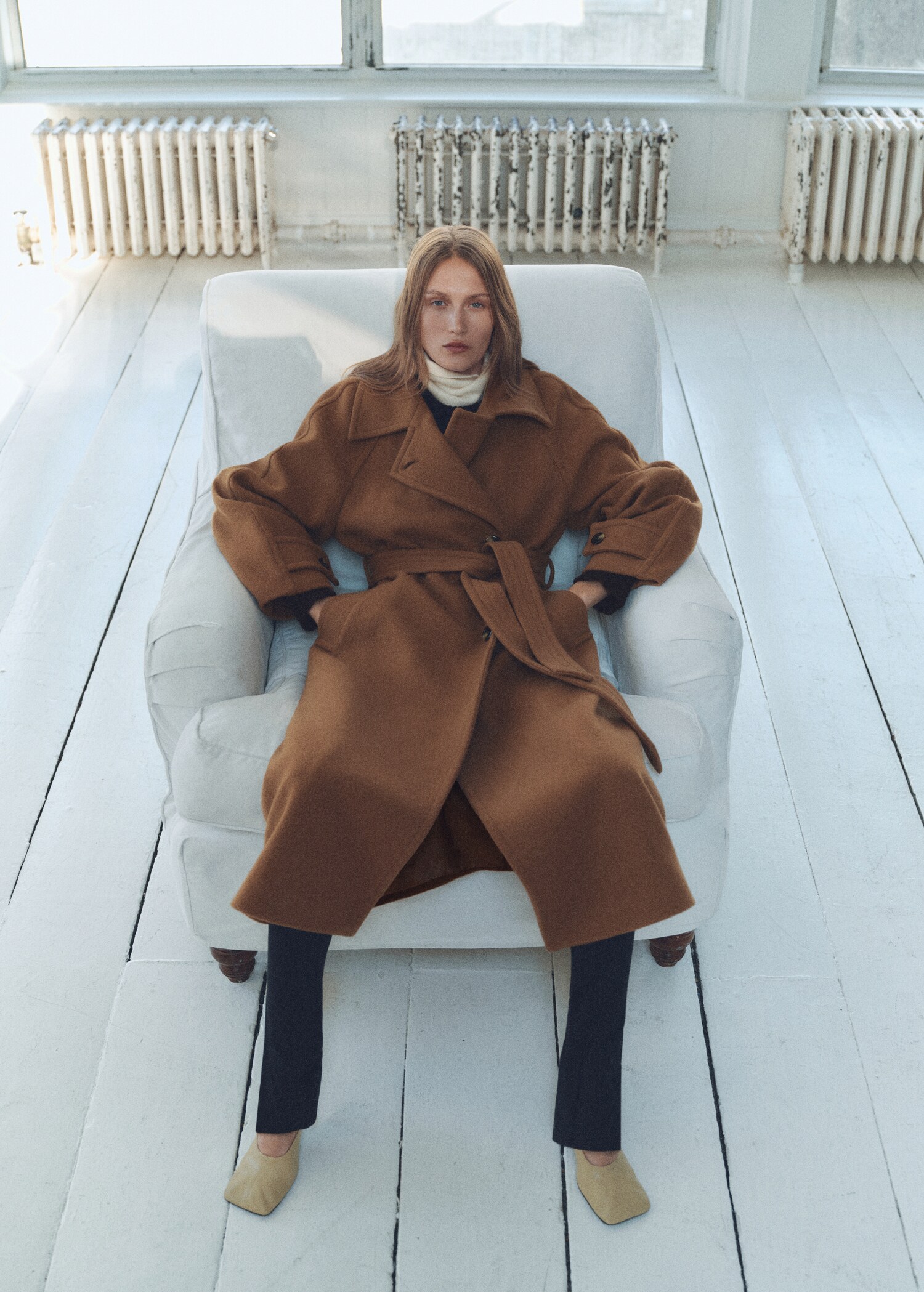 Manteau laine ceinture Femme MANGO OUTLET France métropolitaine