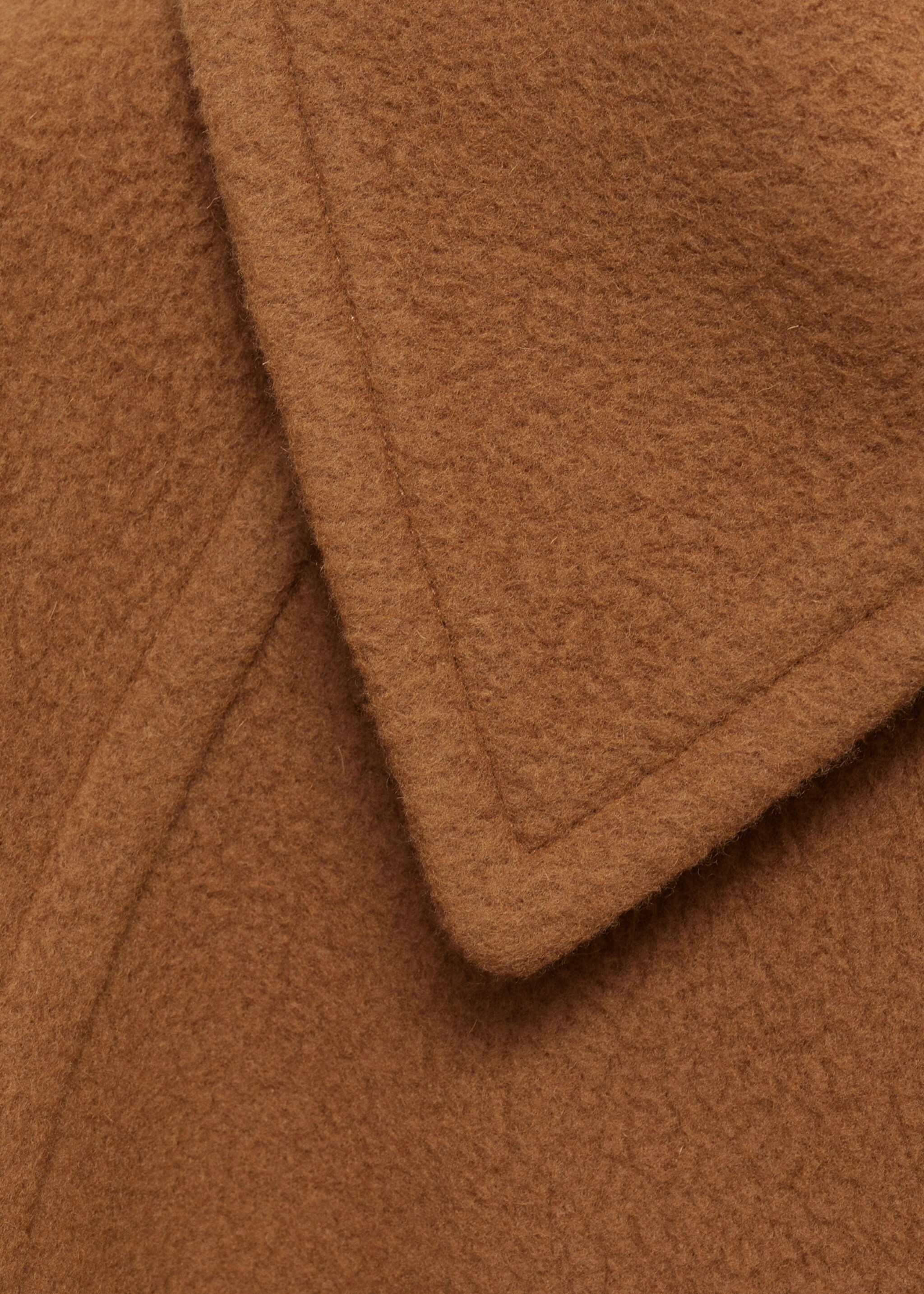 Wollmantel mit Gürtel - Detail des Artikels 8, Braun. Ref: 77049245-00.