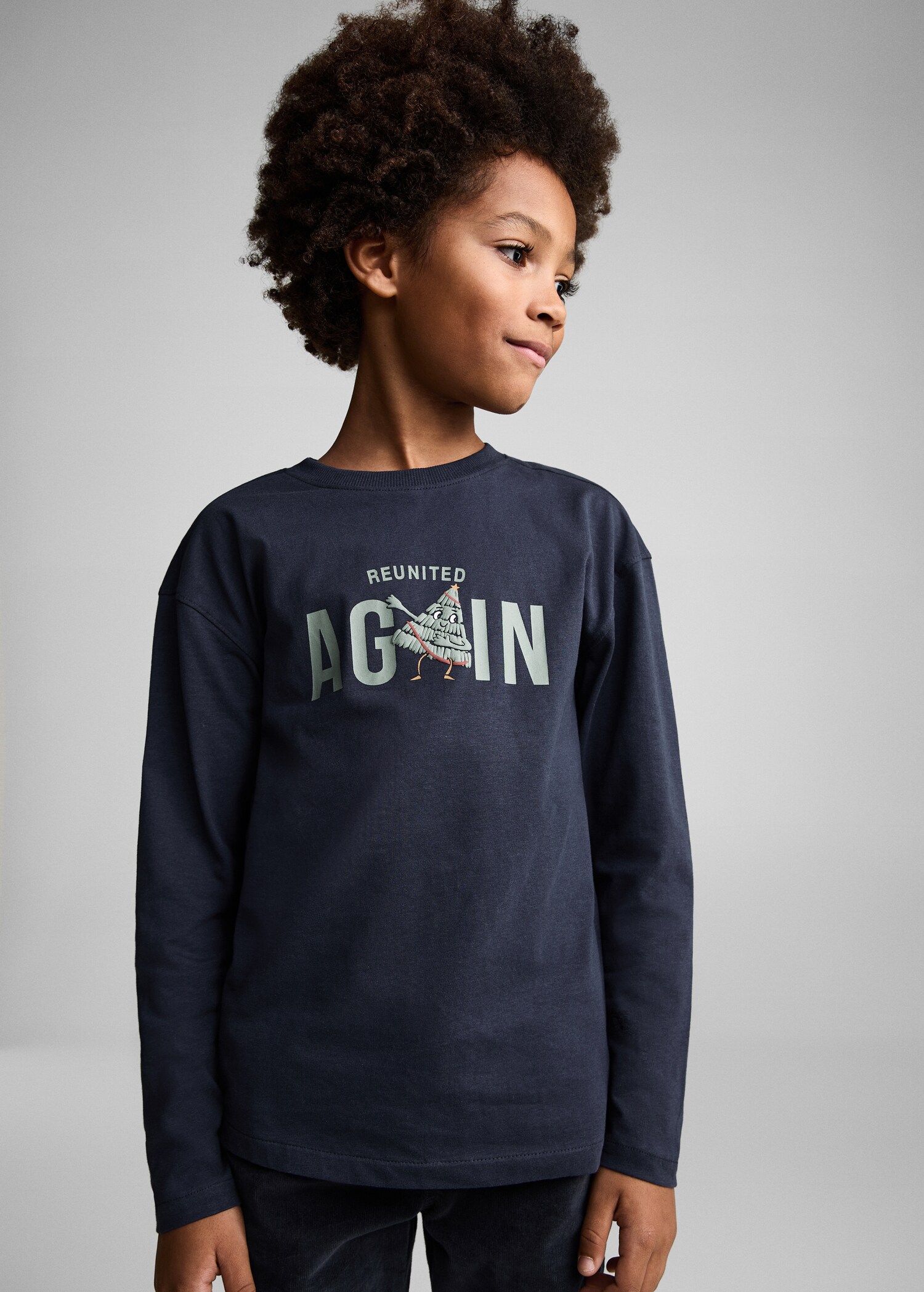 Long sleeve cotton t-shirt - Medium plane
