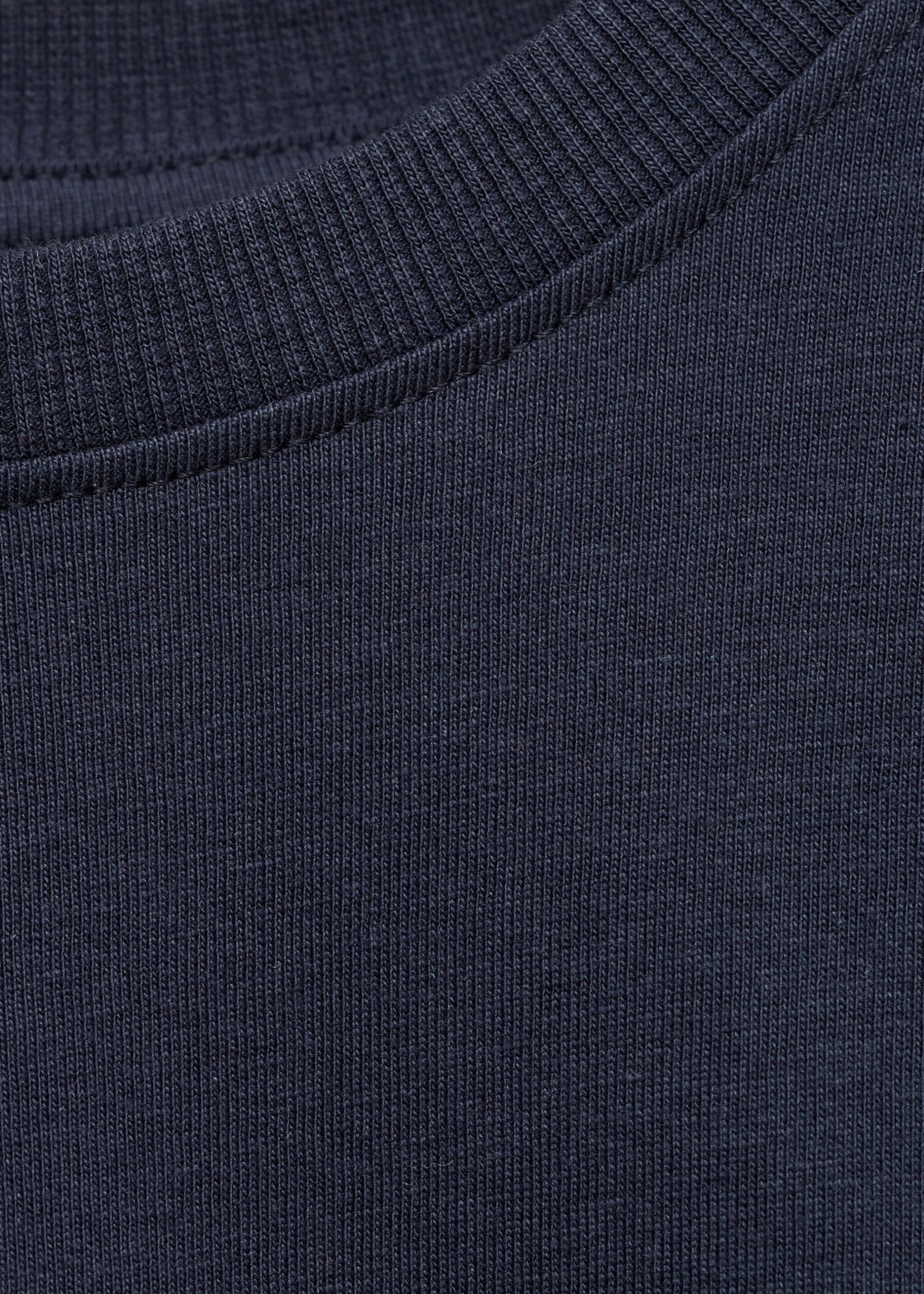 Long sleeve cotton t-shirt - Details of the article 0, Dark Navy. Ref: 77049407-00.